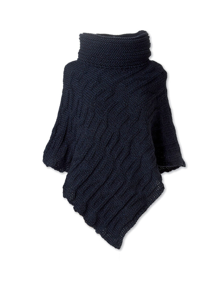 Pipolaki Elini poncho donna lana nero