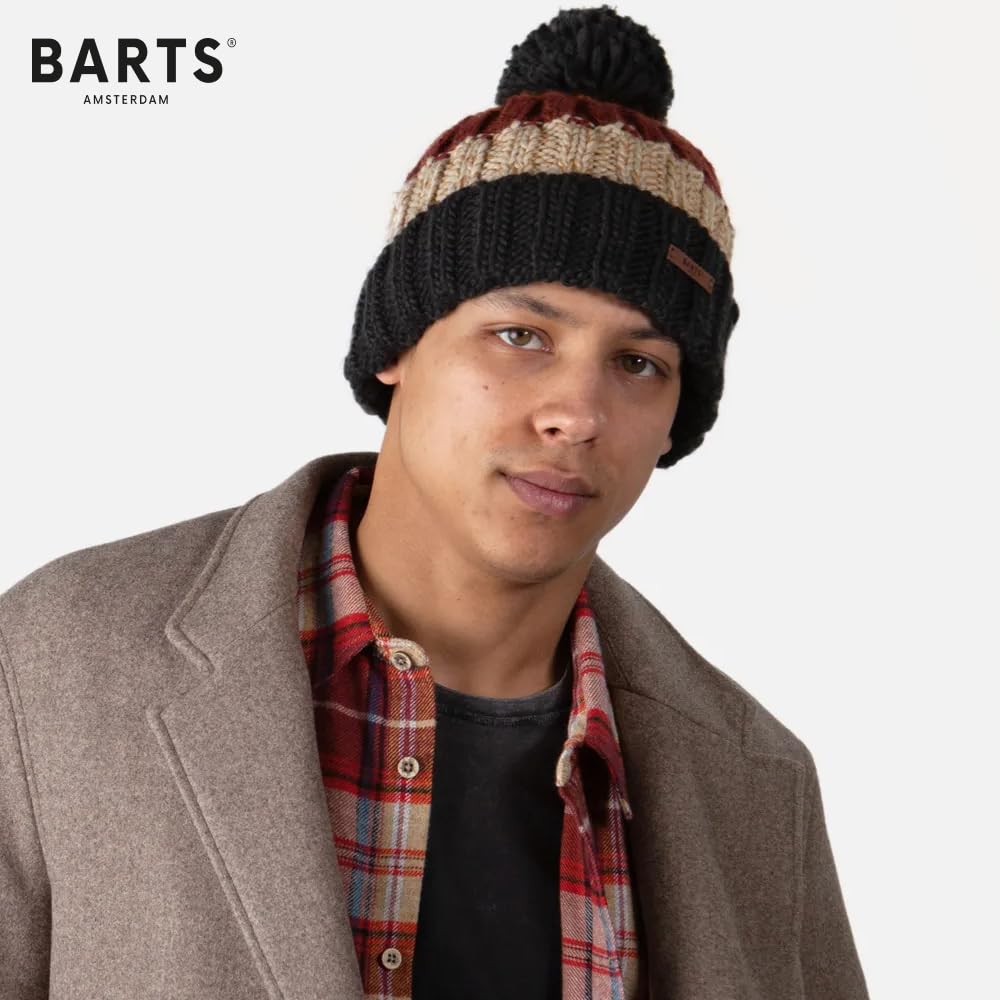 Barts Wilhelm Berretto con Pompon Cedar con Risvolto