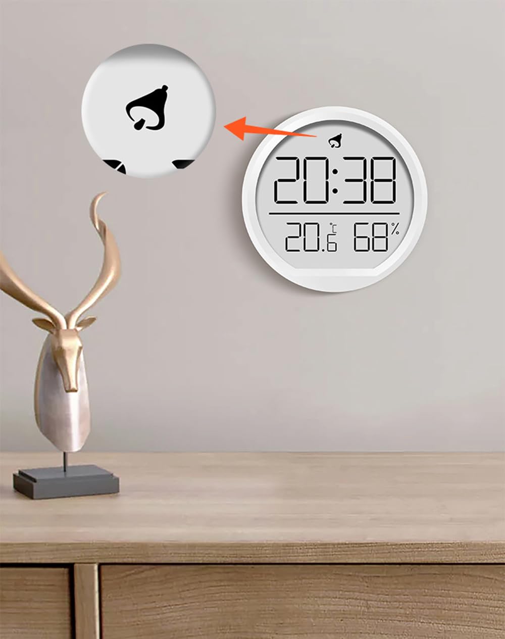 ThreeH Sveglia Multifunzione Orologio Digitale Bianco Temperatura Umidita