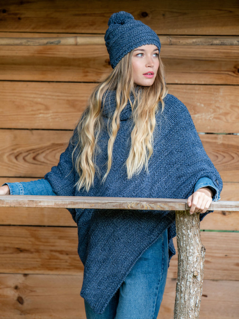 Pipolaki Elini poncho donna lana nero