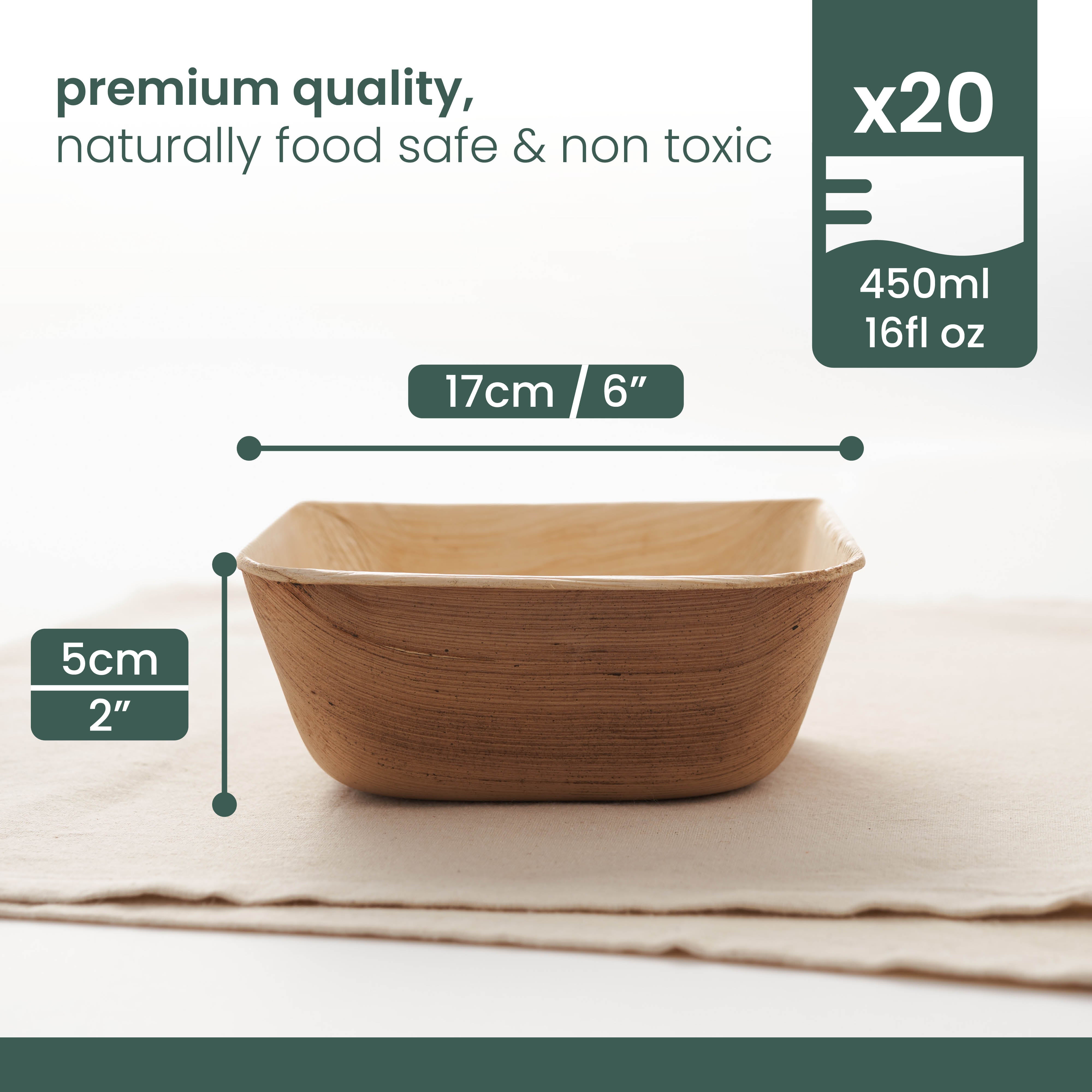 haago Palm Leaf Bowls ciotole quadrate 450ml 25 pezzi resistenti