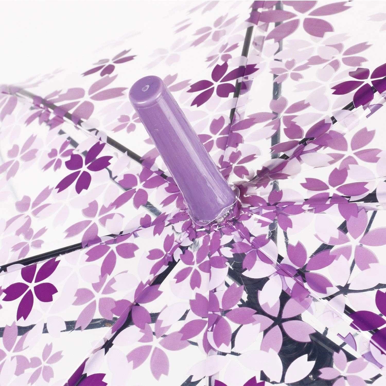 ThreeH KS11 Ombrello Trasparente Donna Viola Automatico