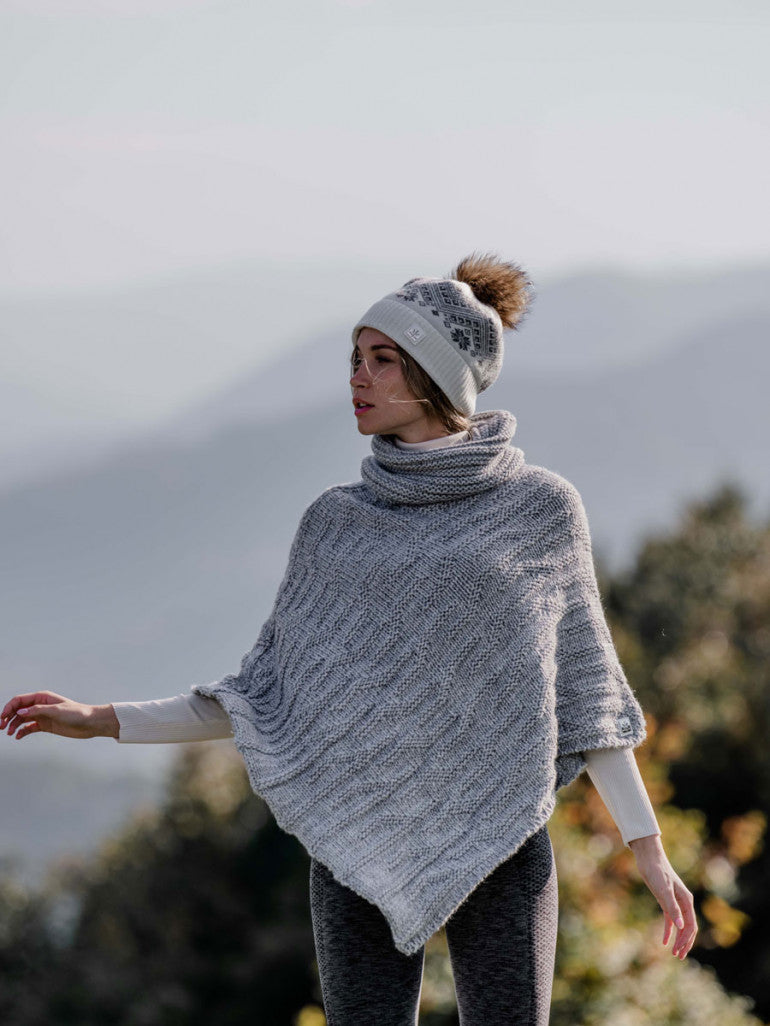 Pipolaki Elini poncho donna lana nero