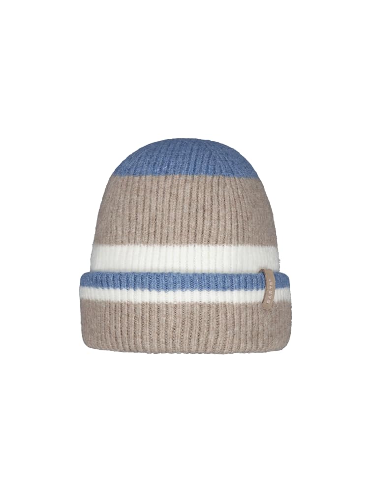 Barts Edrien Berretto Beige Costine Lana Risvolto 7 cm