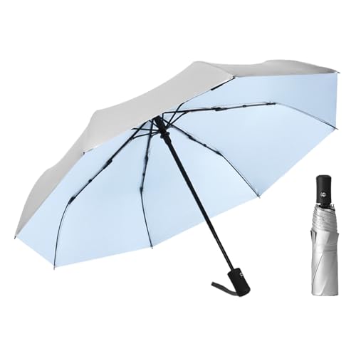 ThreeH Ombrello Pieghevole Automatico Blu UV 98 cm