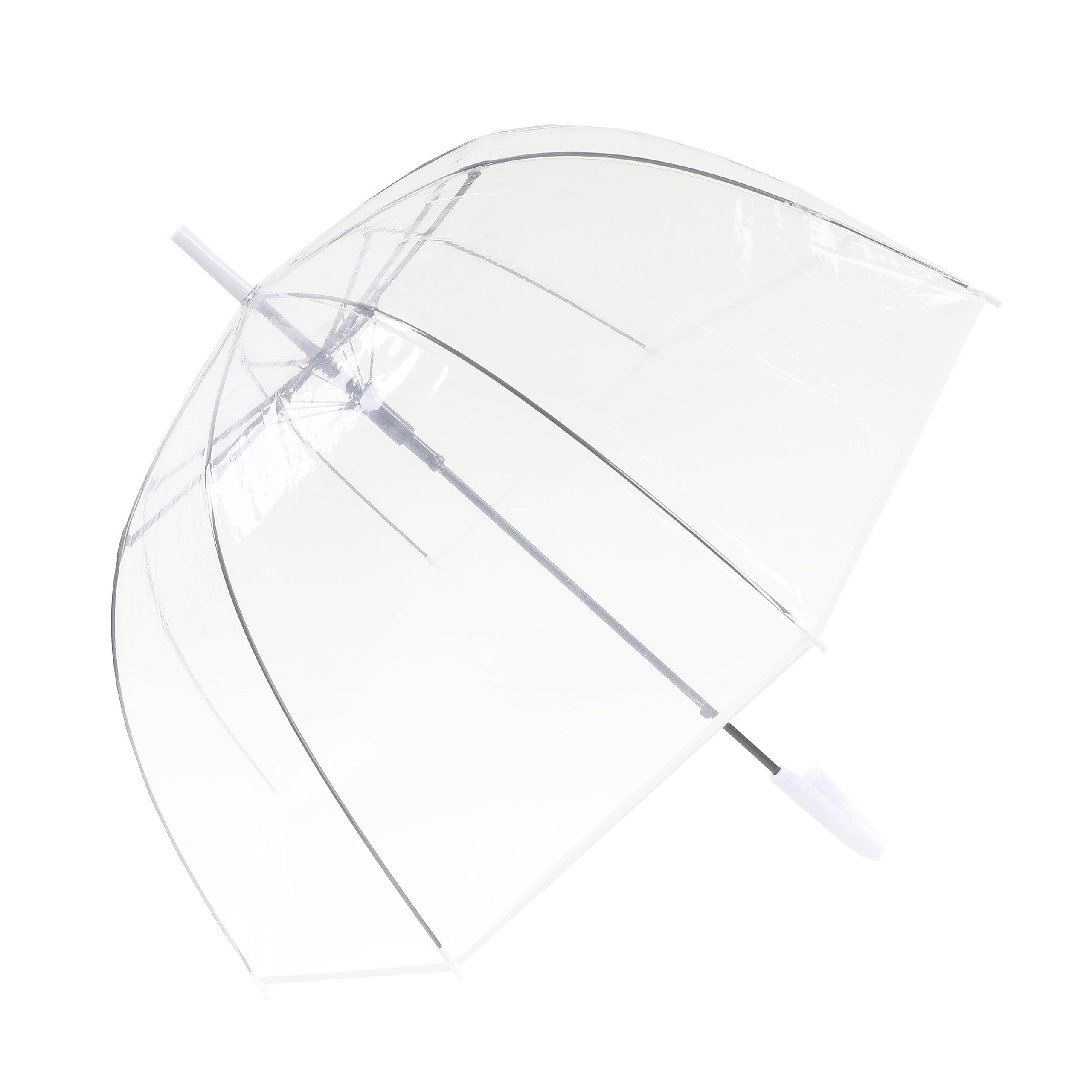 ThreeH ombrello trasparente automatico cupola nero 8 stecche