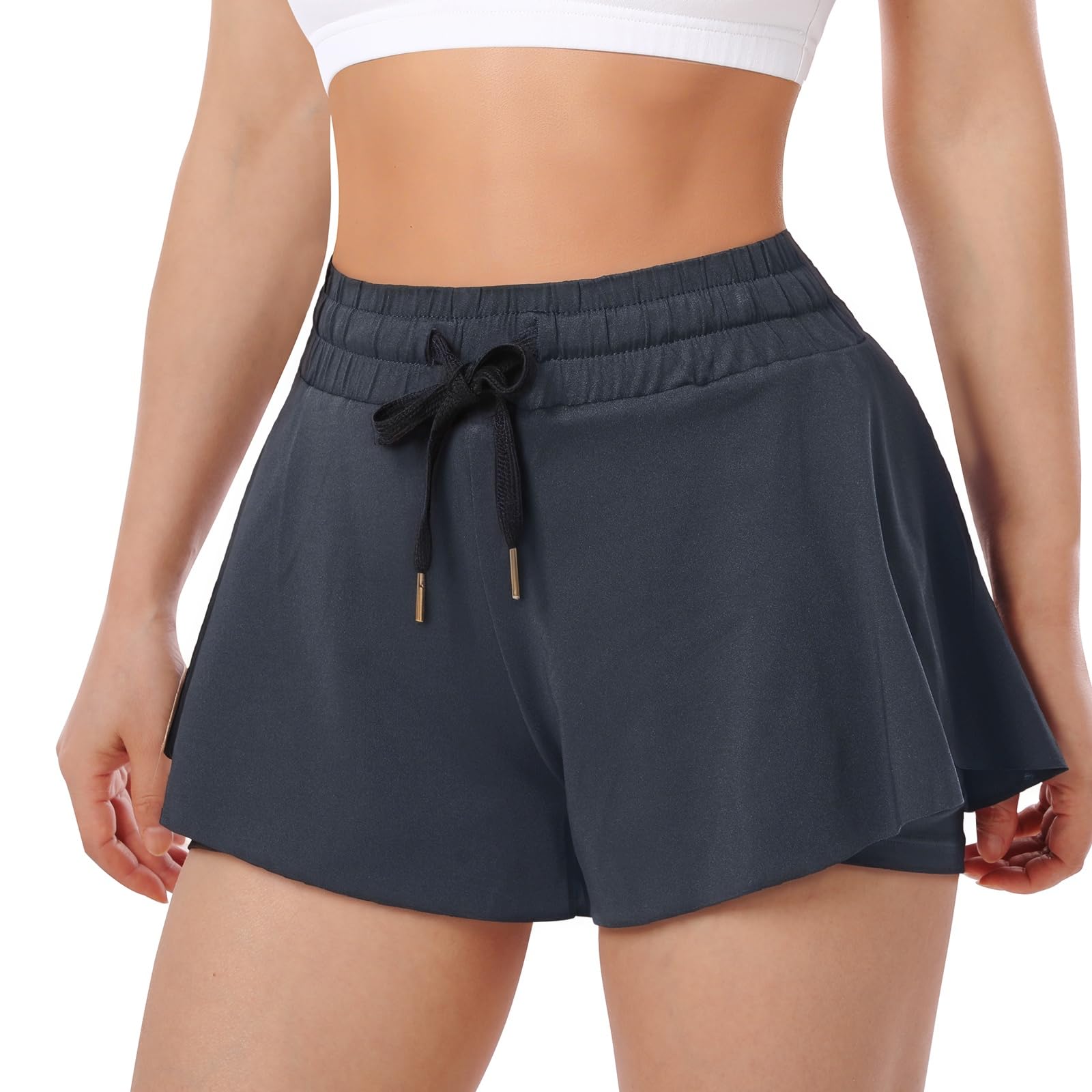 ThreeH Pantaloncini Yoga Donna 2 in 1 Traspiranti Estate