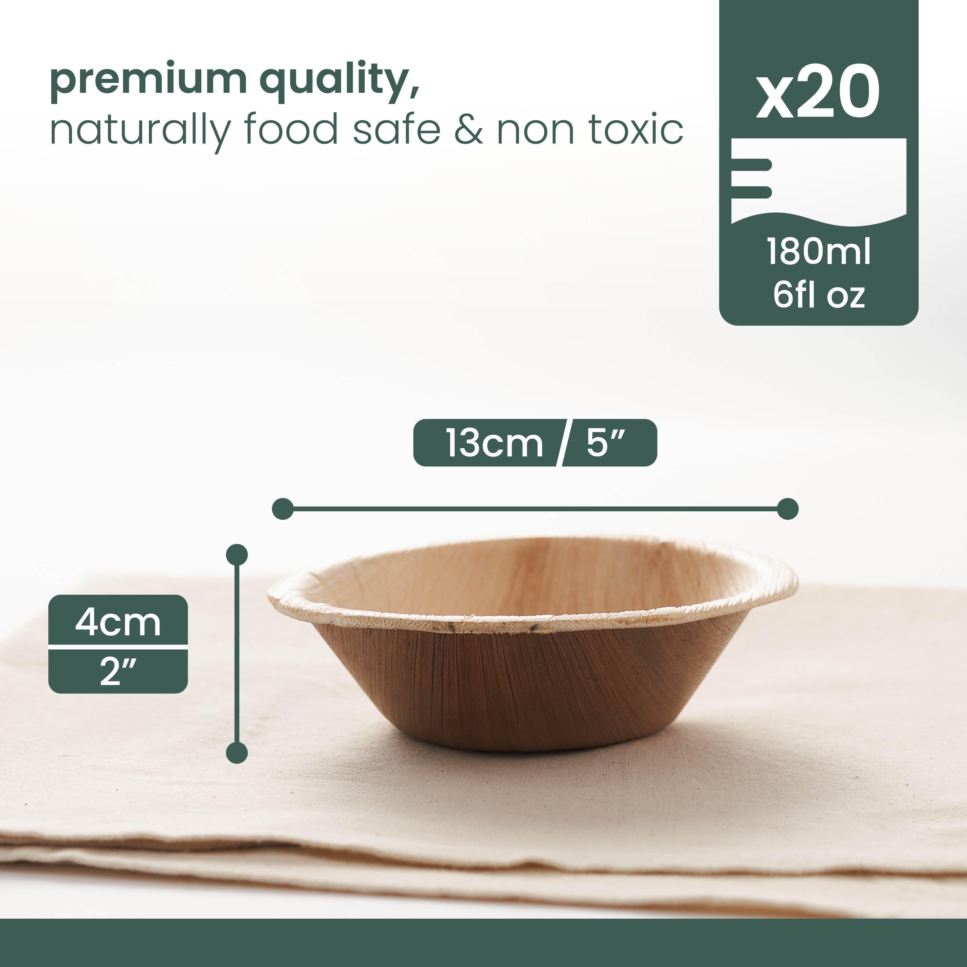 haago Palm Leaf Bowls coppette tonde 180ml 20 pezzi naturali