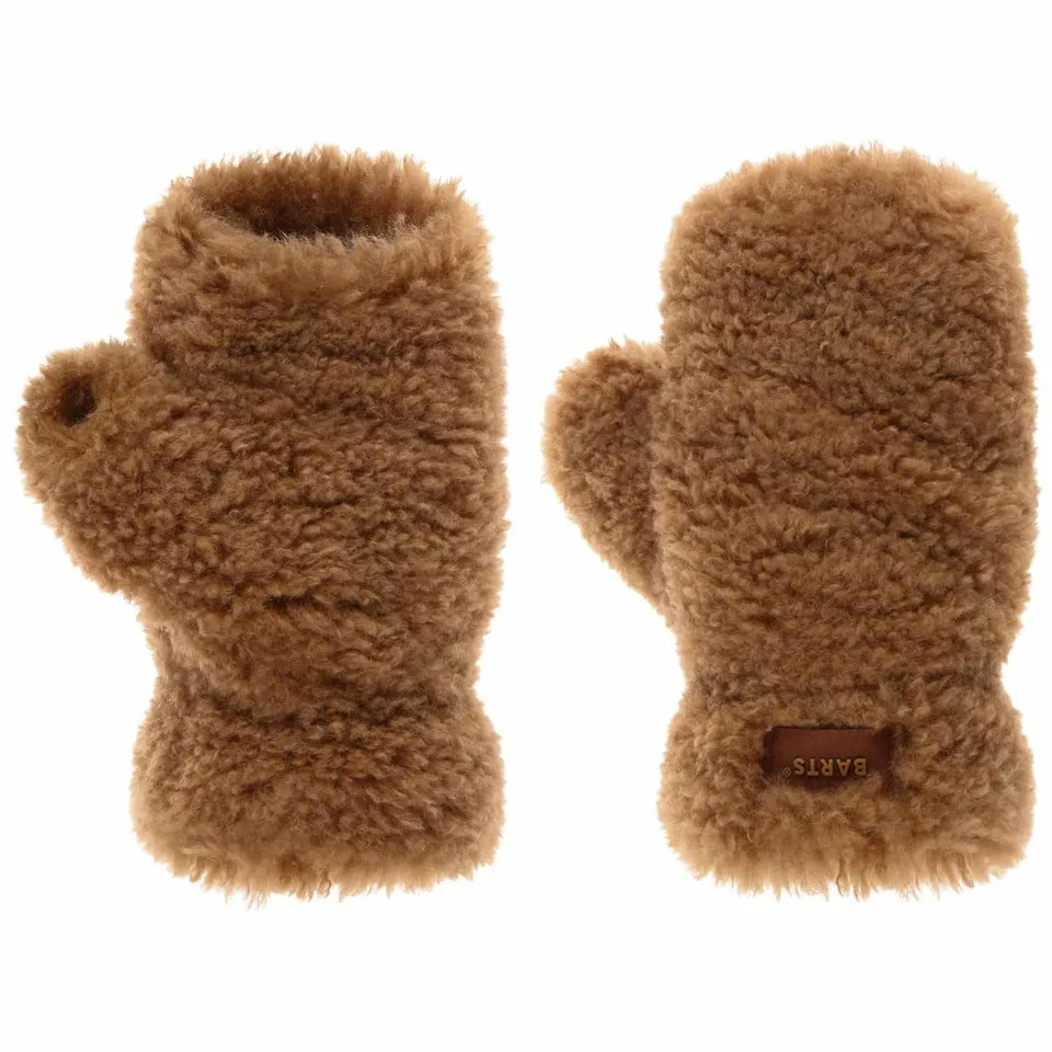 Barts Bantota Teddy guanti senza dita donna marrone pelliccia