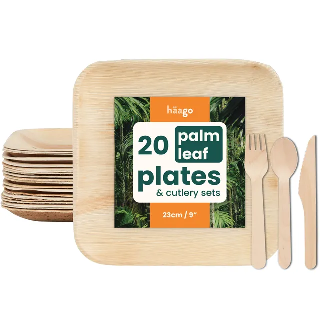 haago Partyware Piatti 23cm con Posate 20+20pz set