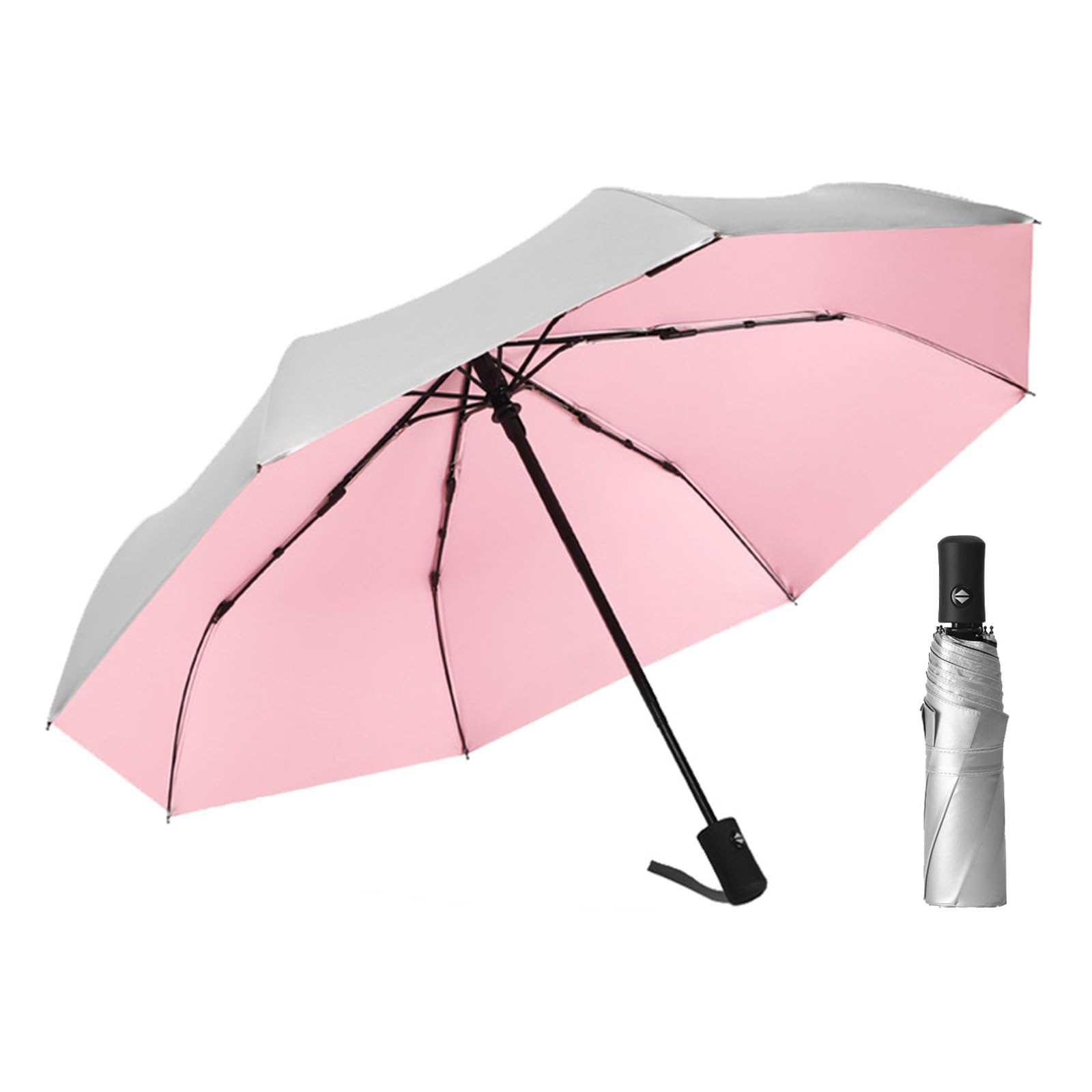 ThreeH Ombrello Pieghevole Automatico Blu UV 98 cm