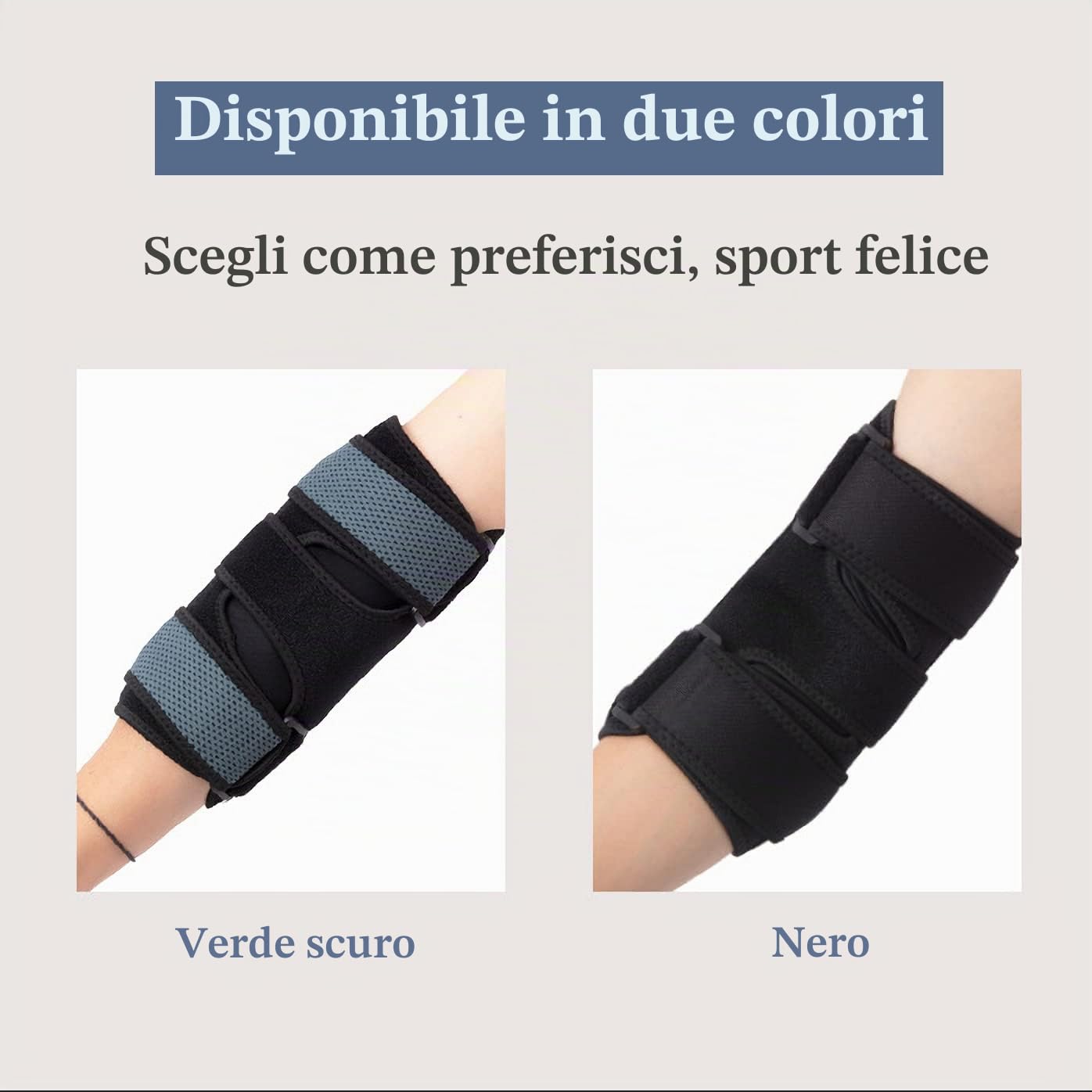 ThreeH Tutore Gomito Verde Sportivo con Stecche Rimovibili