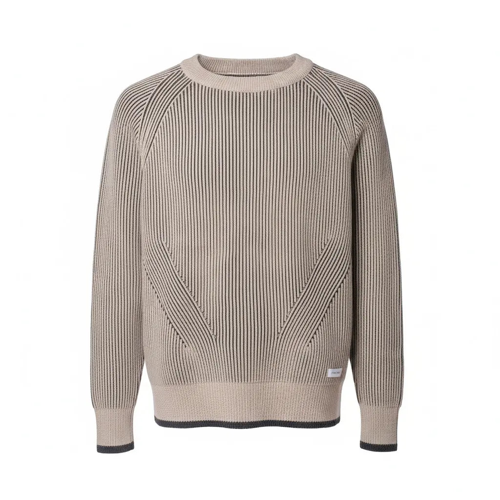 Pipolaki Ubac pull uomo lana merinos nero/beige