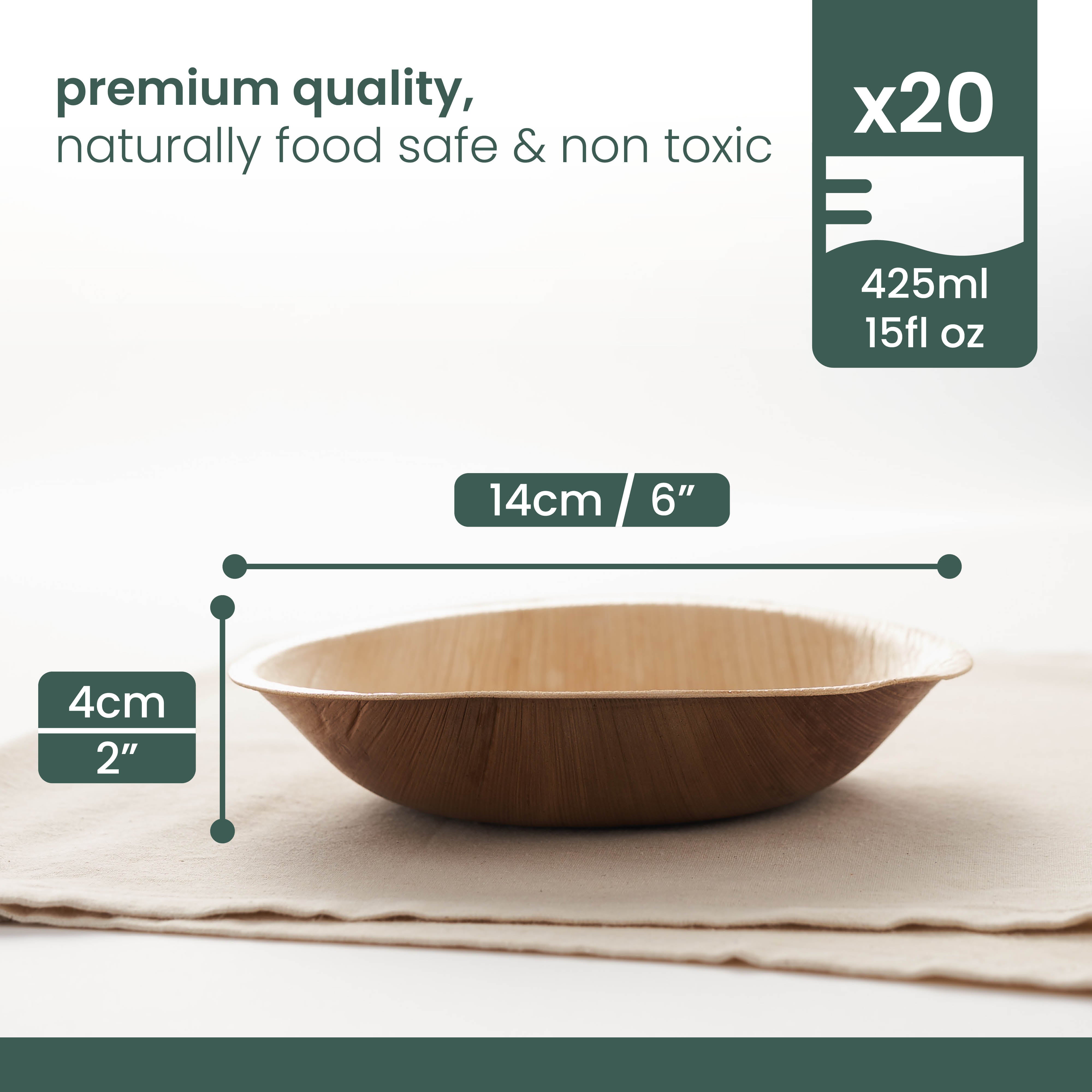 haago Palm Leaf Bowls ciotole tonde 425ml 20 pezzi compostabili