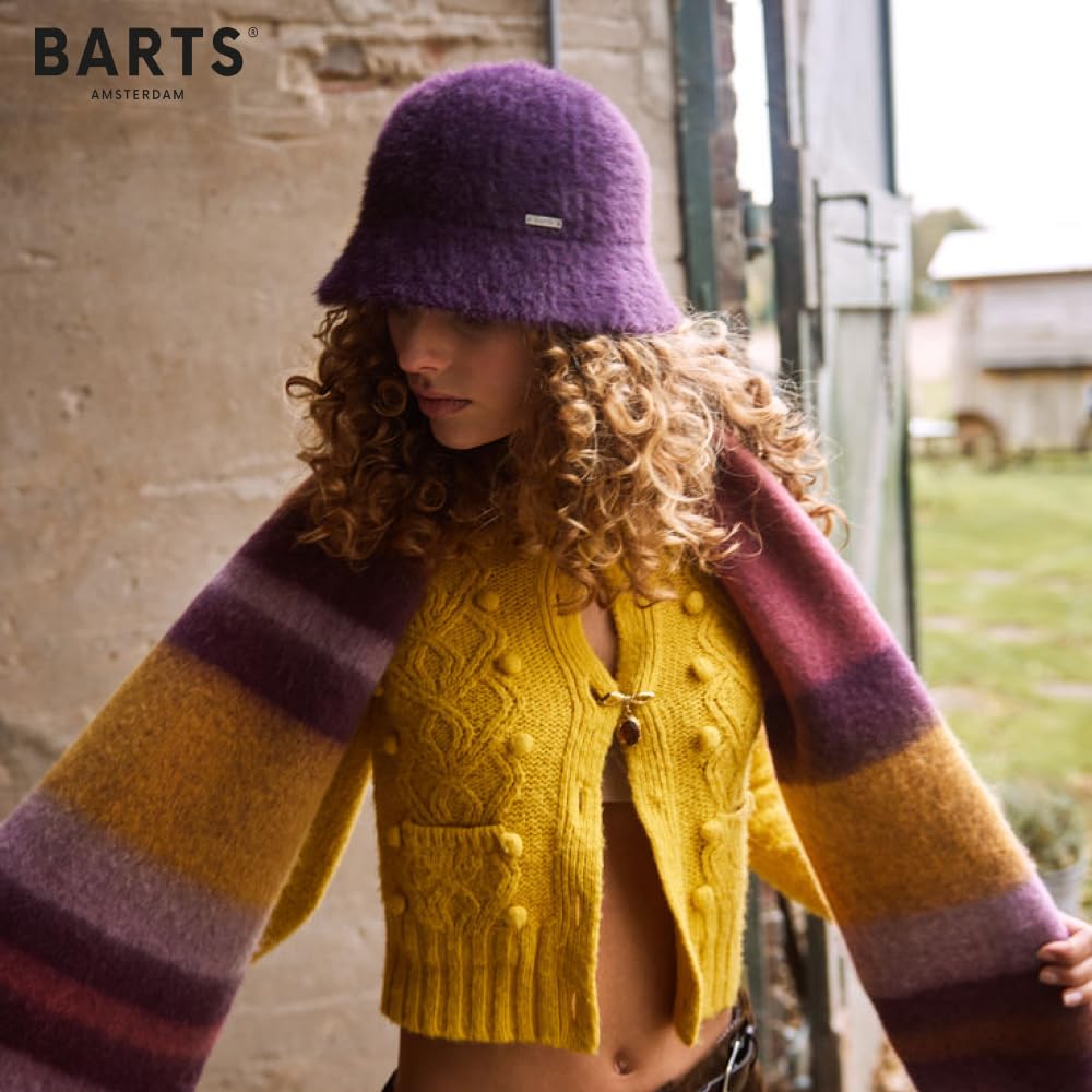 Barts Lavatera Cappello Donna Bucket Nero Pelliccia