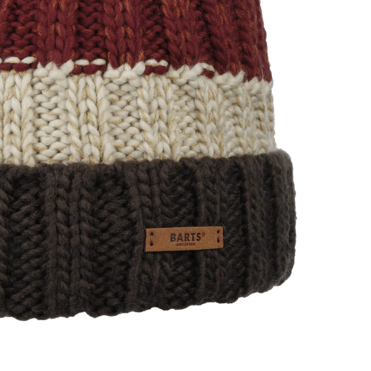 Barts Wilhelm Berretto Uomo Borgogna con Pompon in Maglia