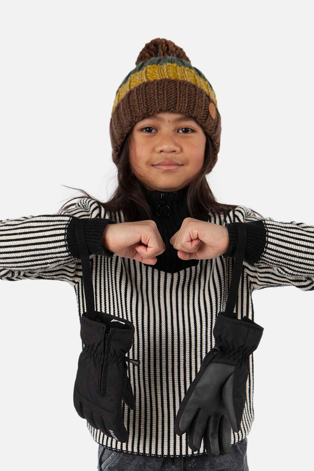 Barts Zipper Gloves Guanti Bambini Nero Taglia 7 con Cerniera