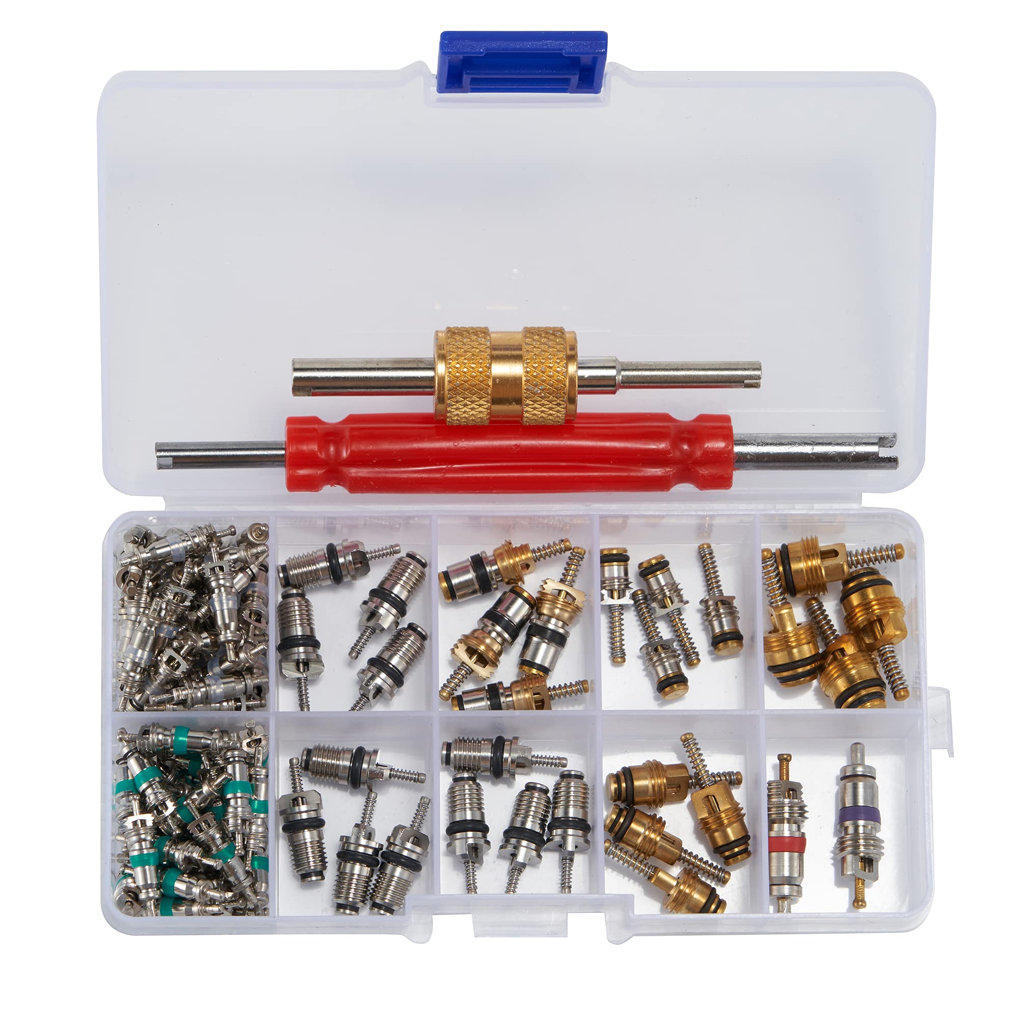 ThreeH 103 Pezzi Kit Nuclei Valvola R134A Auto con Estrattori