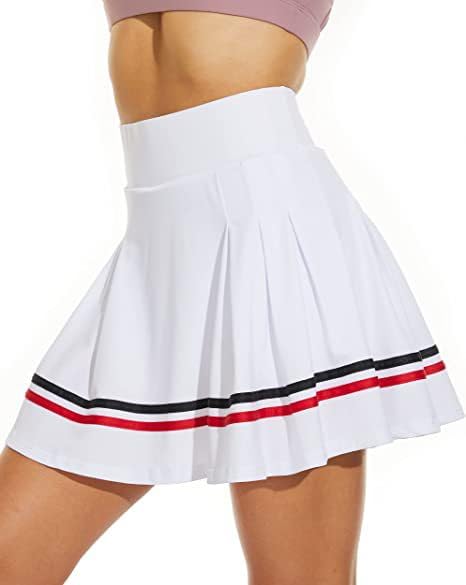 ThreeH Gonna Tennis Plissettata XL Bianca con Tasche