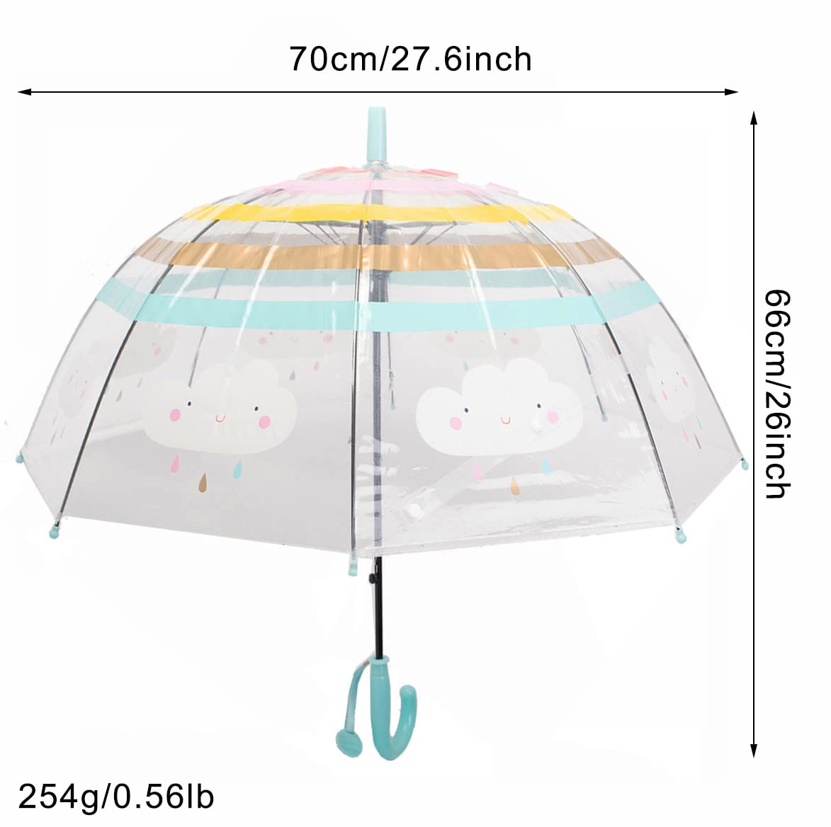 ThreeH Umbrellas Ombrello Bimbo Trasparente Automatico 8 Stecche