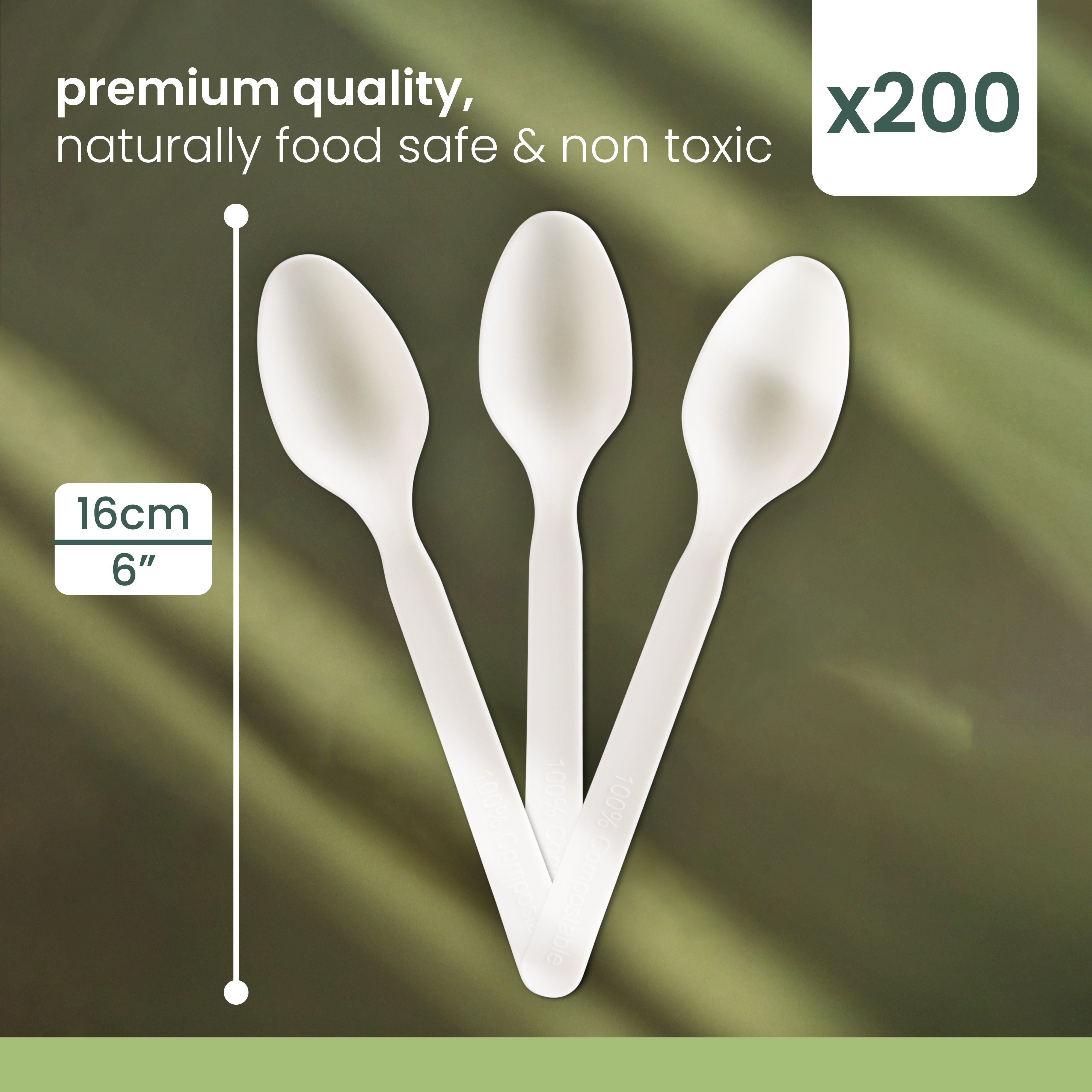 haago PLA Cutlery Cucchiai monouso 100 pezzi compostabili