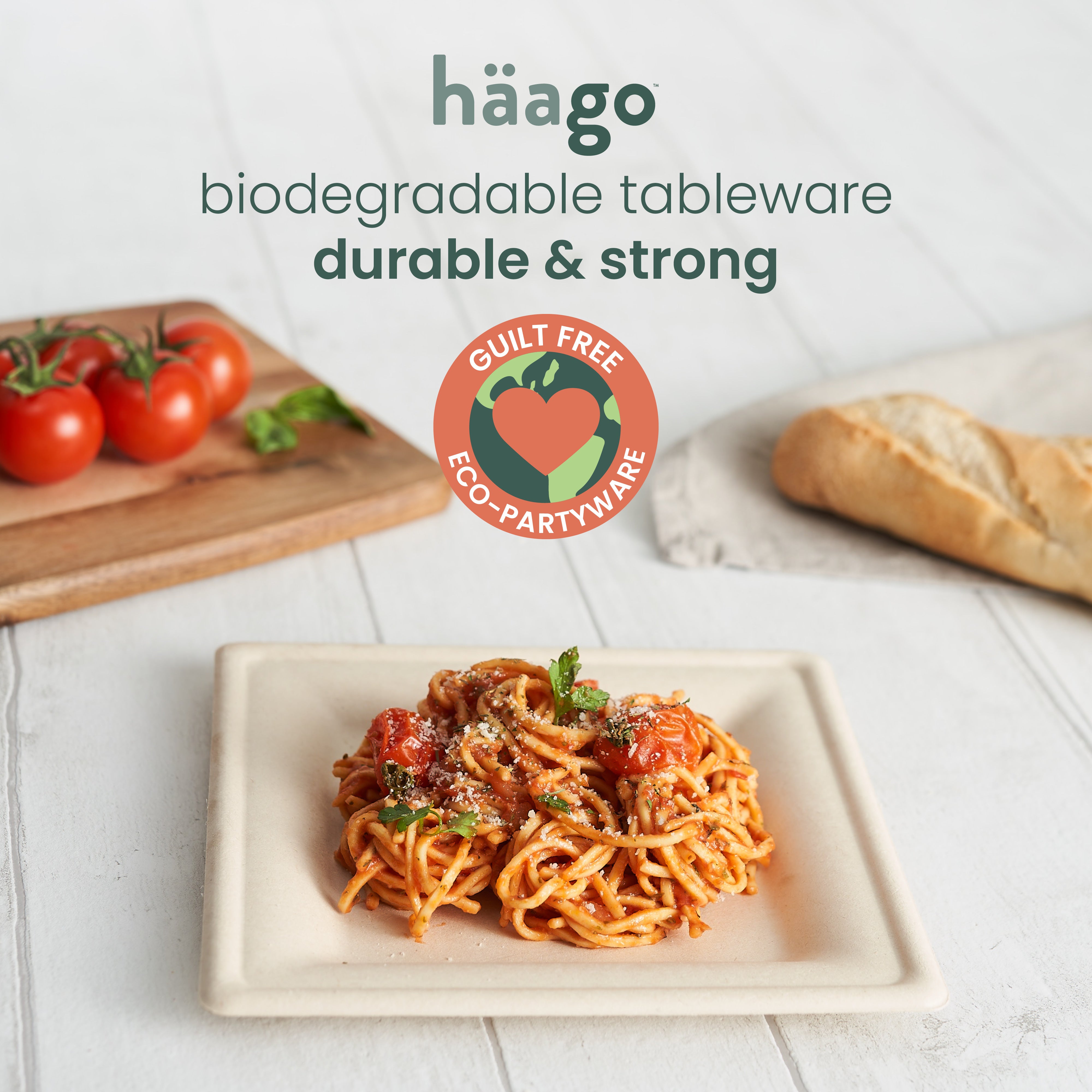 haago Sugarcane Plates piatti quadrati 20cm 100 pezzi marroni