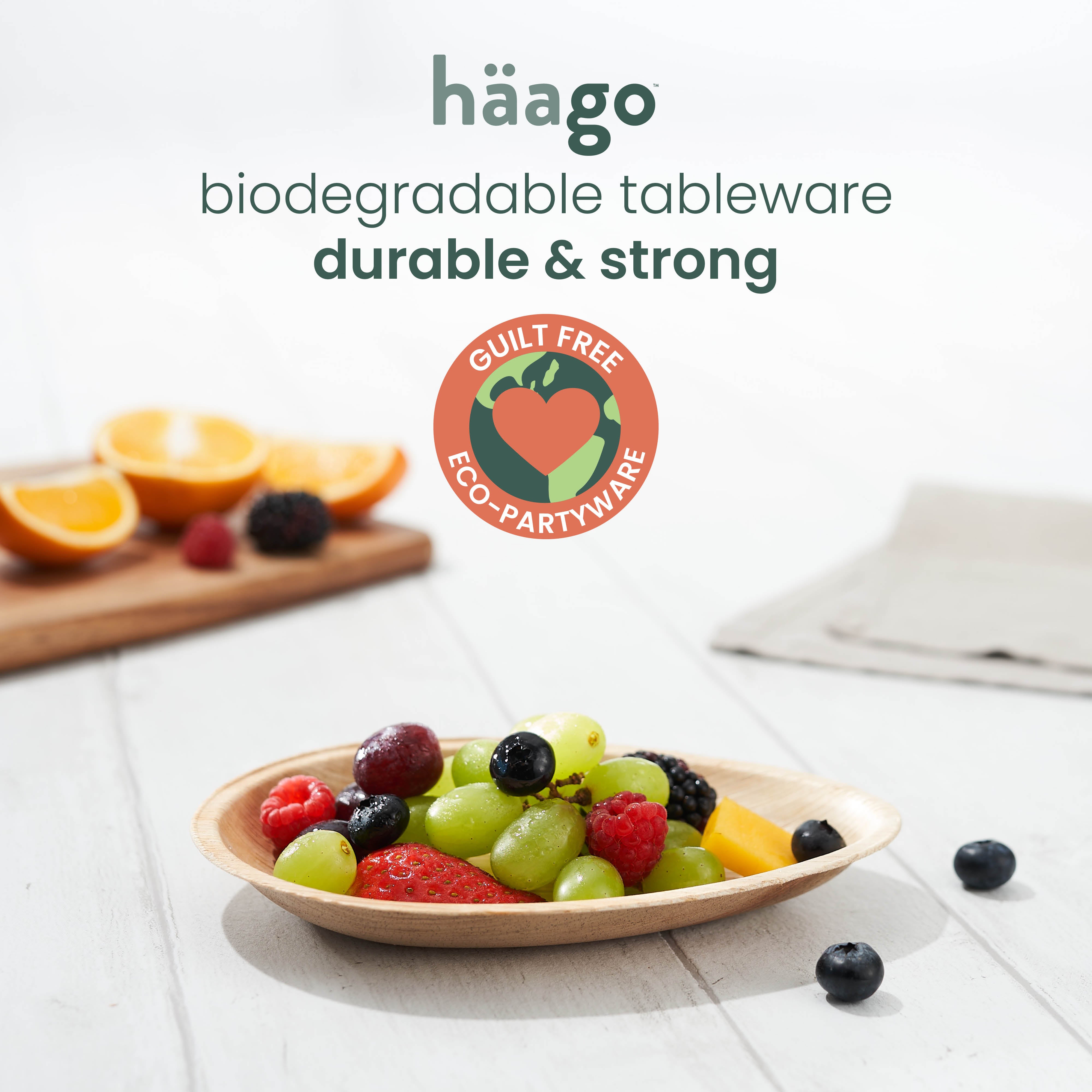 Haago Palm Leaf Plates Teardrop piatti 15cm 20 pezzi biodegradabili