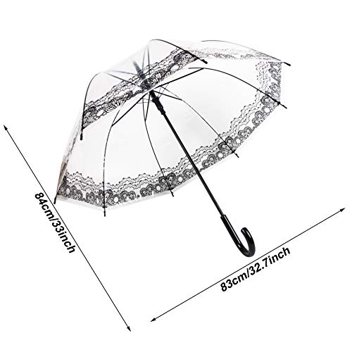 ThreeH KS25C Ombrello Trasparente Cupola Donna Automatico