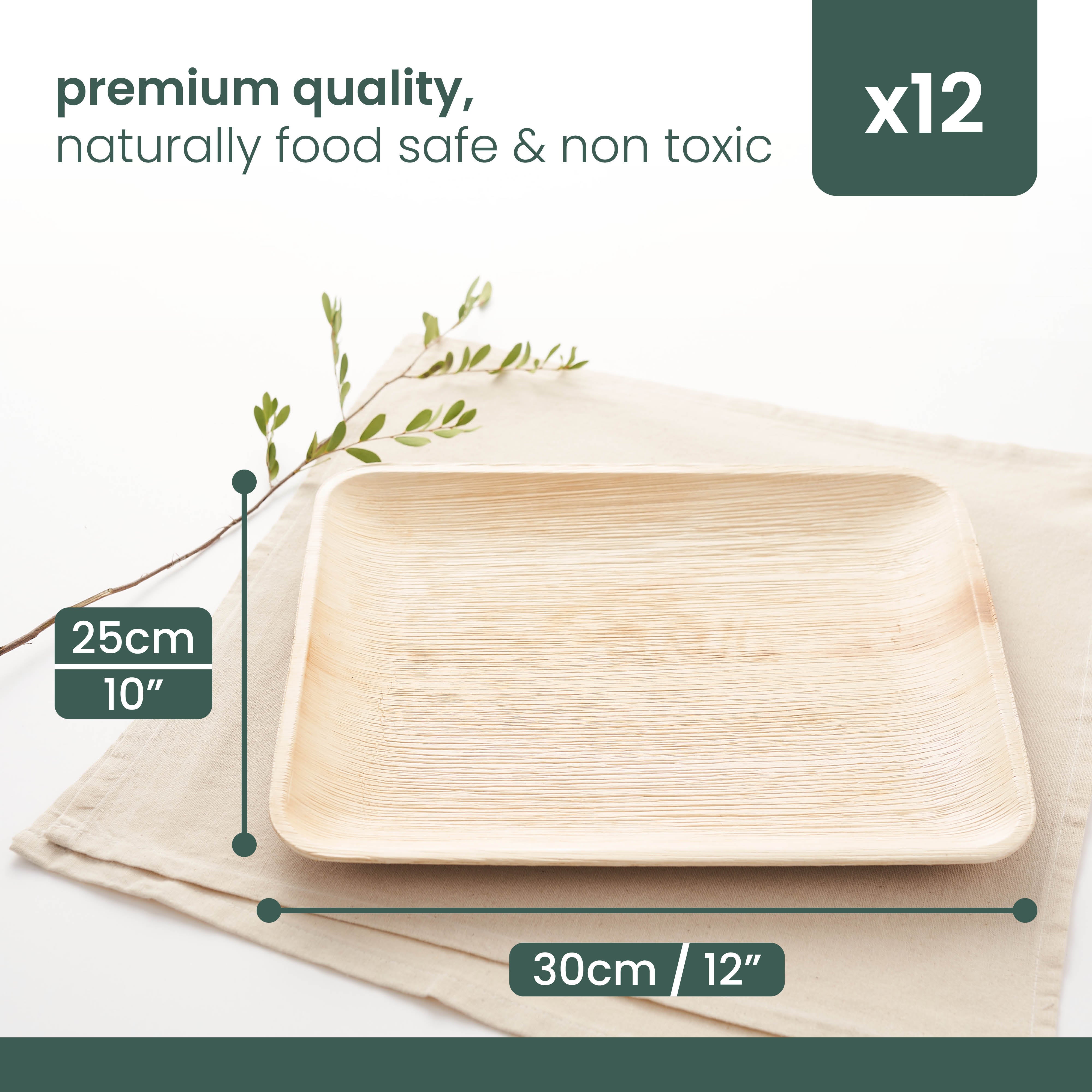 Haago Palm Leaf Trays vassoi grandi 25x30cm 12 pezzi