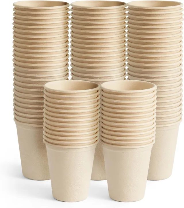 haago Sugarcane Cups bicchieri 370 ml 100 pezzi biodegradabili