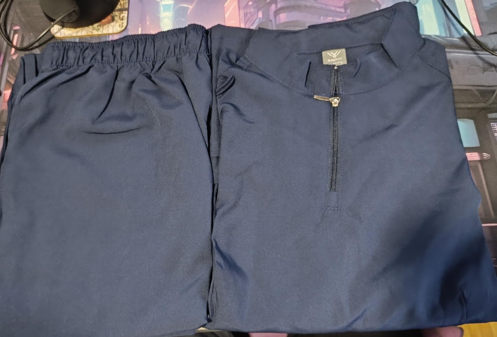 ThreeH divisa medica camice+pantaloni taglia M blu scuro