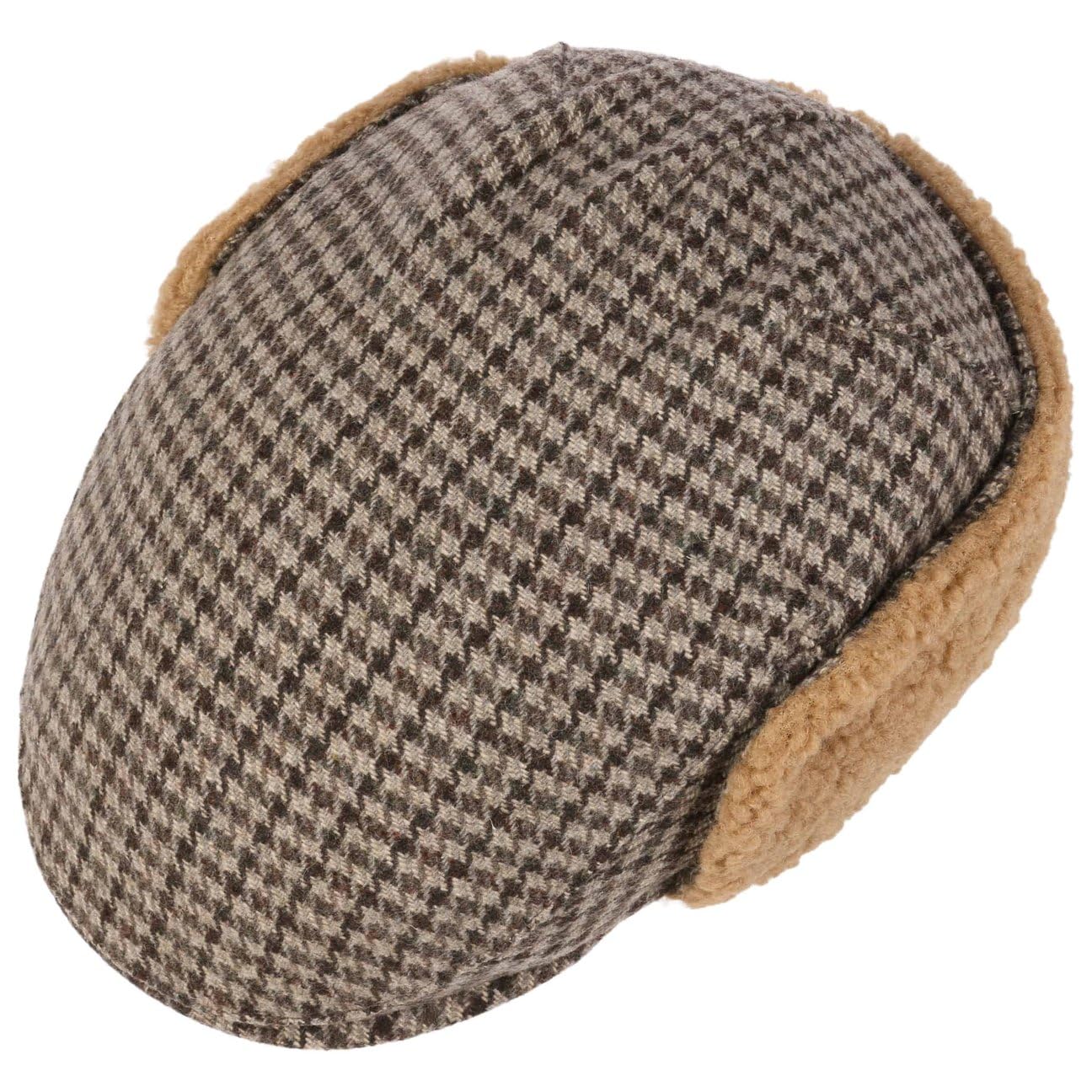 Barts Monzonite Houndstooth berretto piatto uomo lana taglia unica