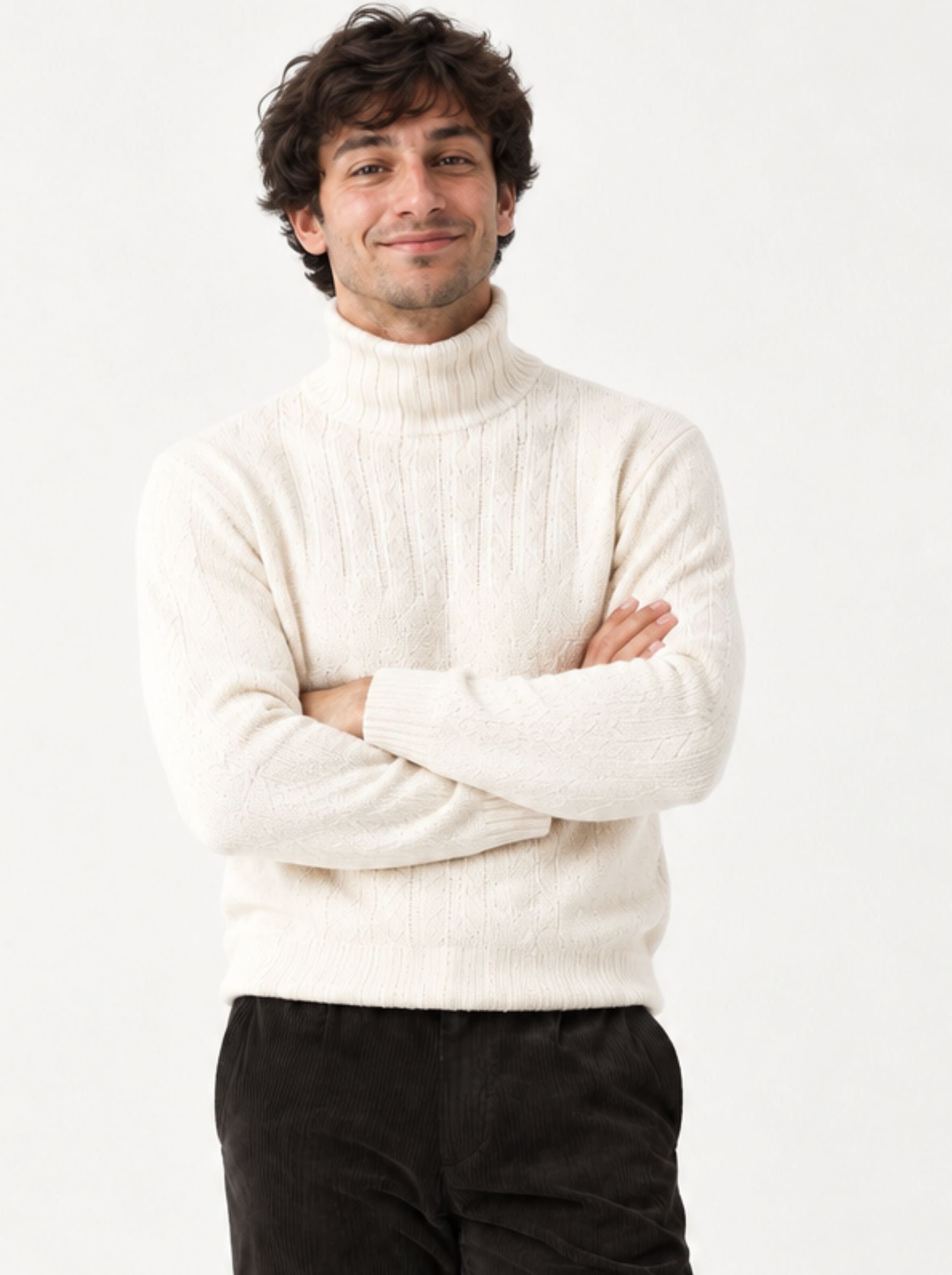 Pipolaki Serac maglione lana uomo ecru taglia M