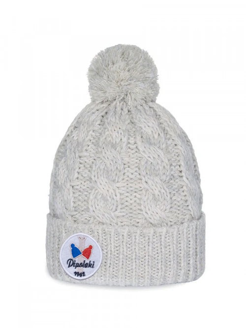 Pipolaki Gstaad Berretto Pompon Nero Treccia Pile