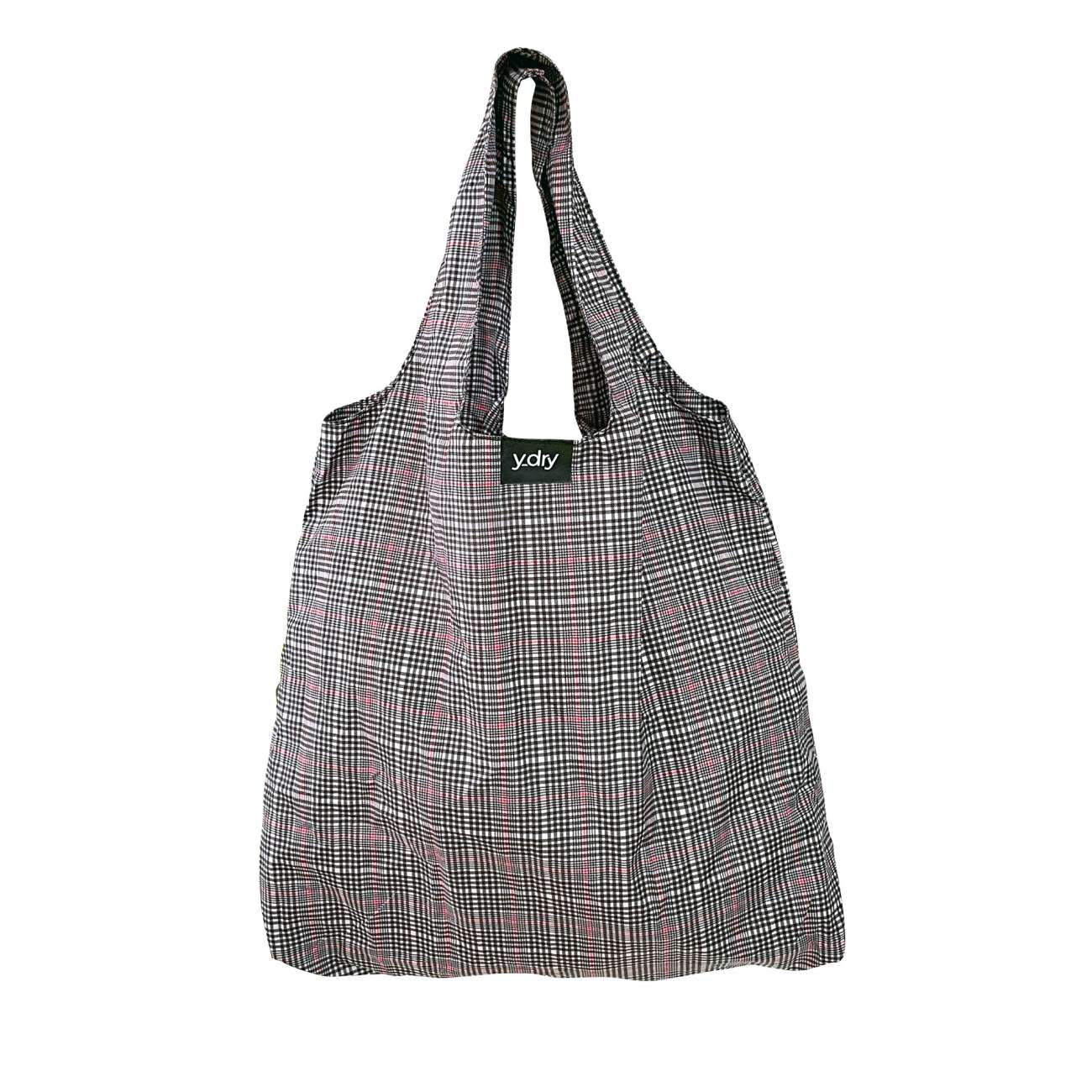 Y-DRY Shopper Bag Ripiegabile Principe di Galles impermeabile