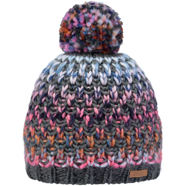 Barts Nicole Beanie Berretto Bimbo Pon Pon Pile Nero