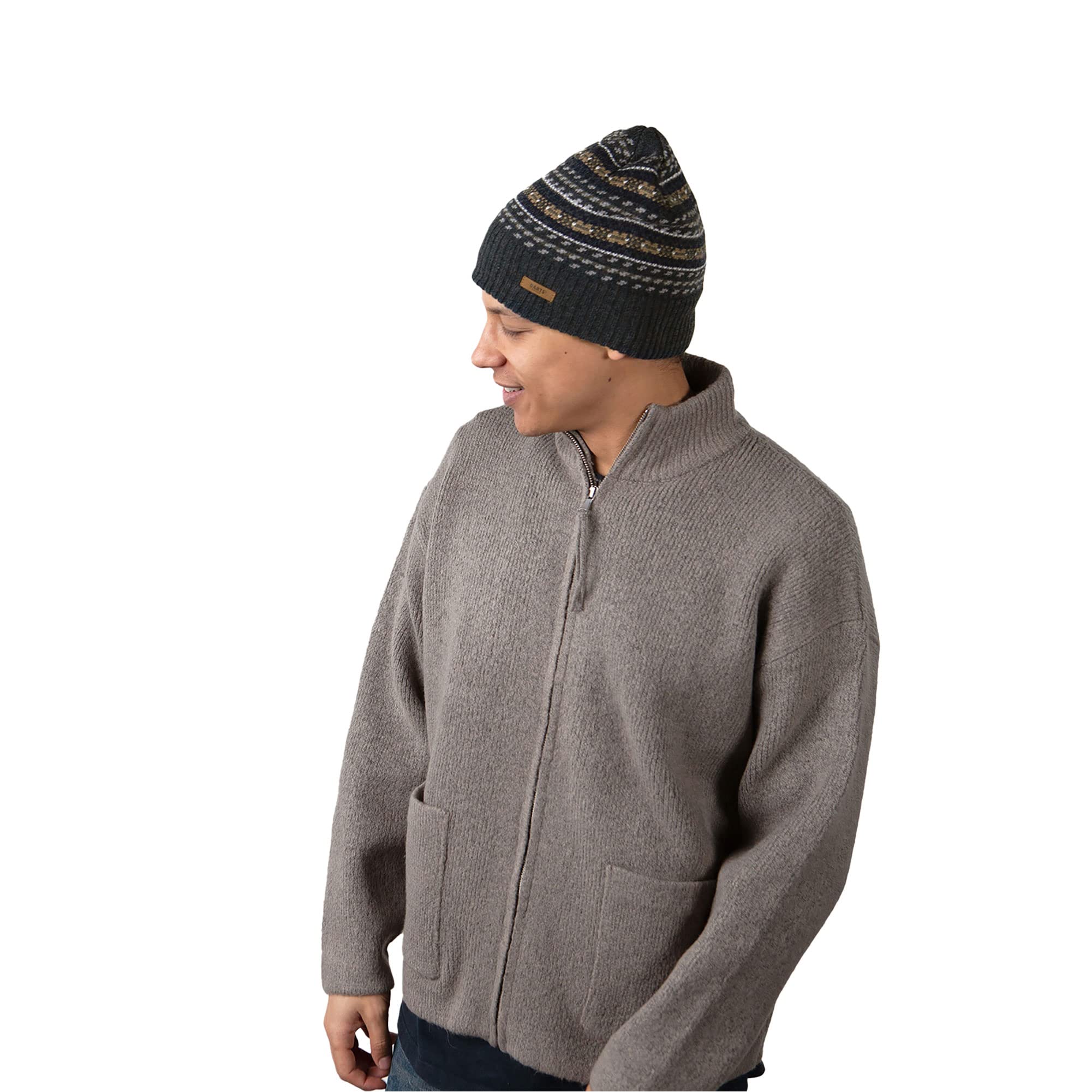 Barts Refon berretto uomo grigio taglia unica fairisle