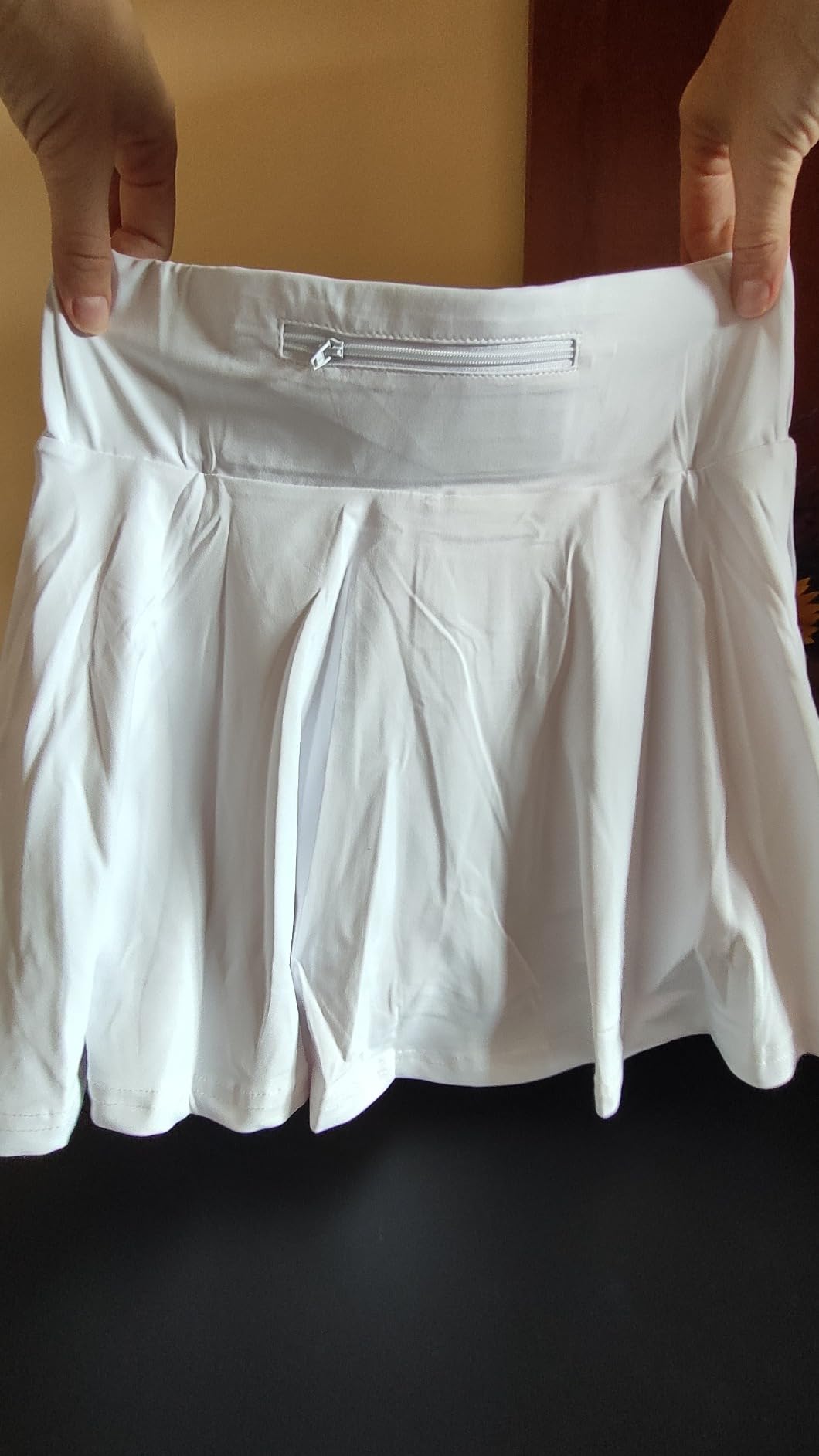 ThreeH Gonna Tennis Pieghe Skort Donna Nero con Tasche