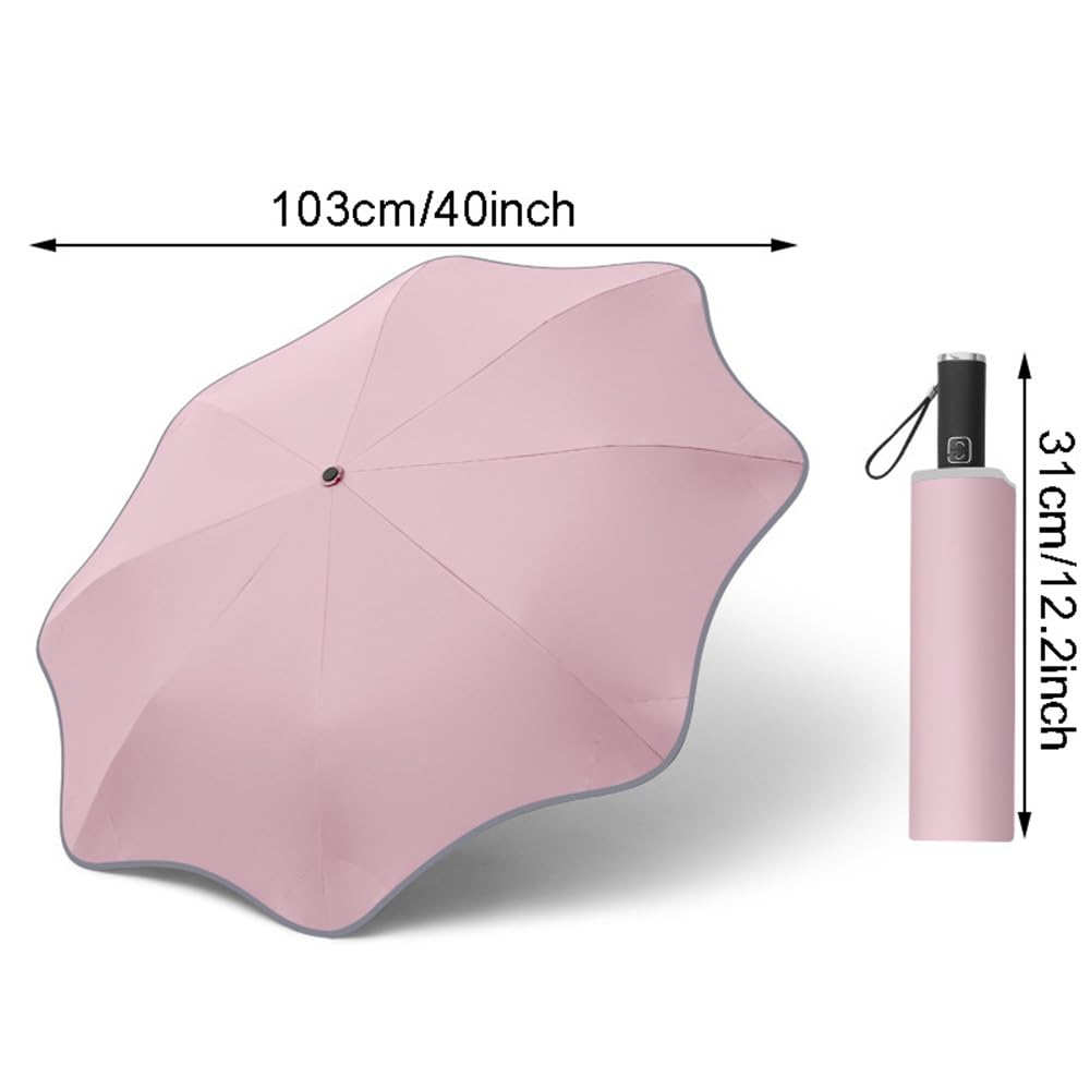 ThreeH ombrello compatto rosa automatico antipioggia UV 103 cm