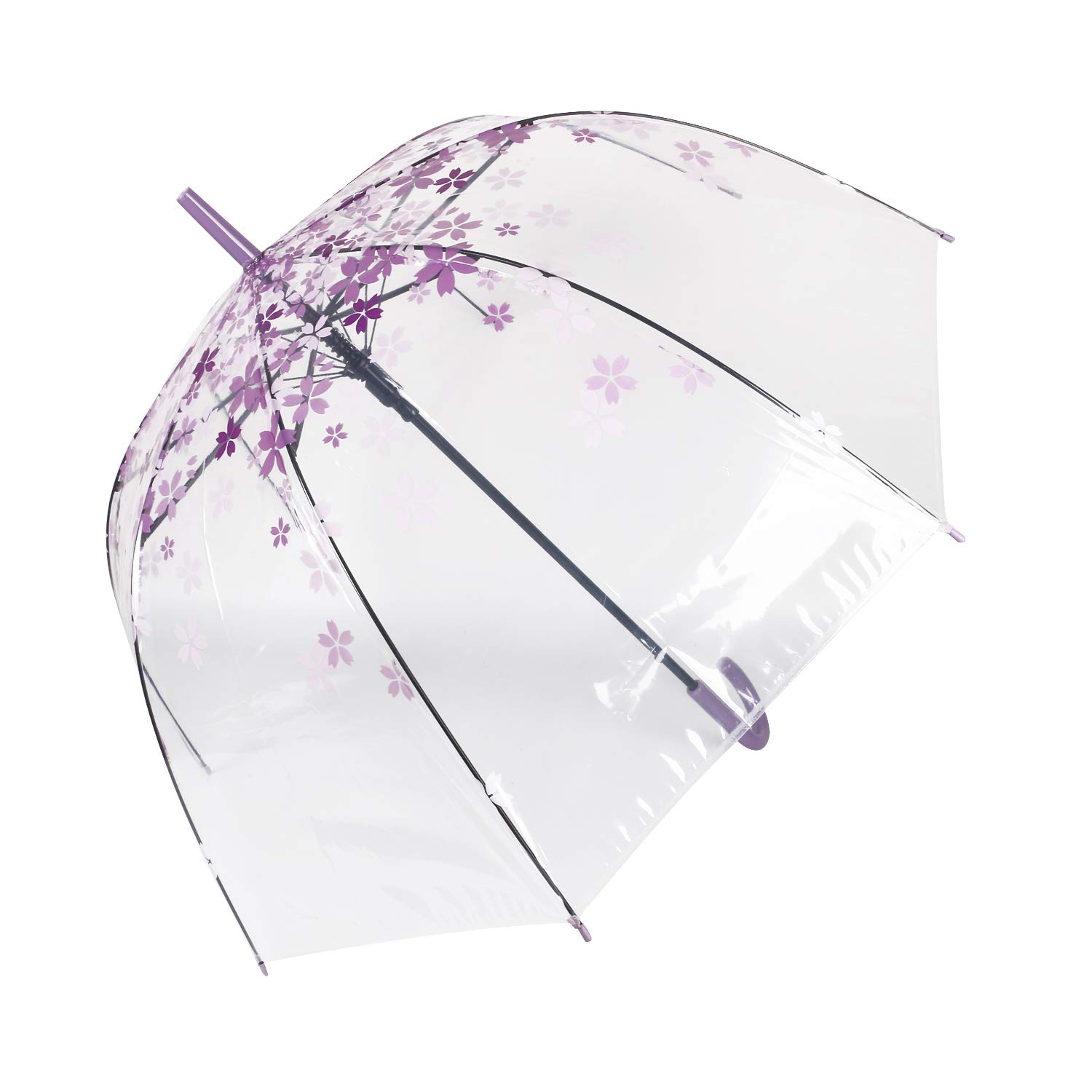 ThreeH KS11 Ombrello Trasparente Donna Viola Automatico