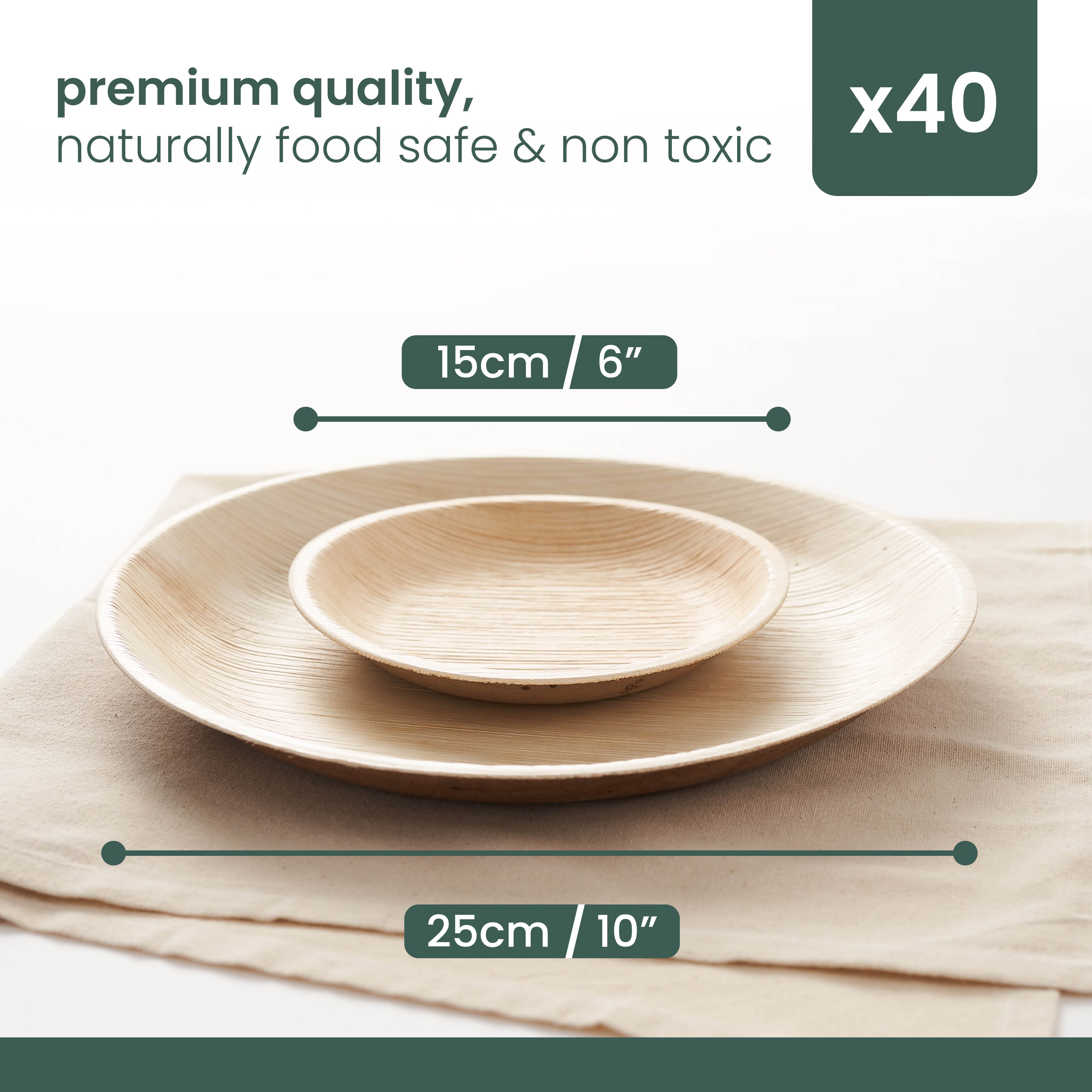 haago Palm Leaf Plates piatti rotondi 15+25 cm 40 pezzi