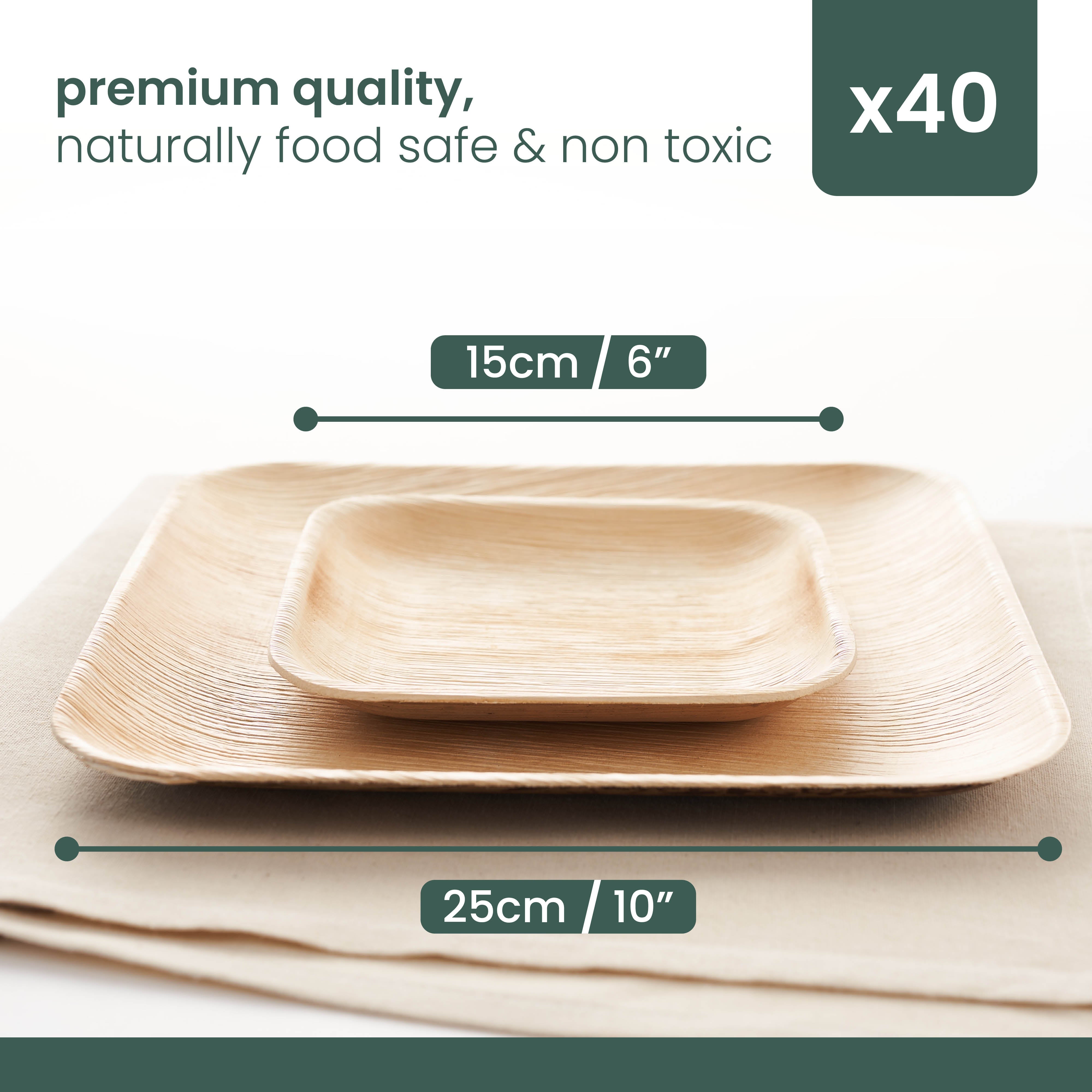 haago Palm Leaf Plates piatti quadrati 15+25 cm 40 pezzi