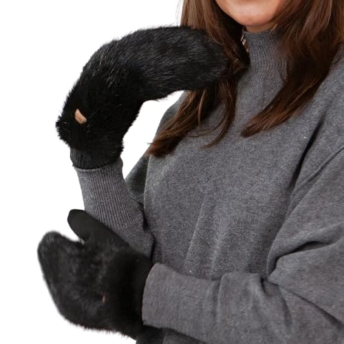 Barts Fur Mittens muffole pelliccia taglia unica