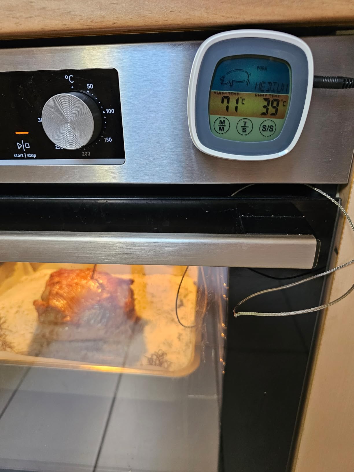 ThreeH Termometro Cucina Digitale Grigio Impermeabile