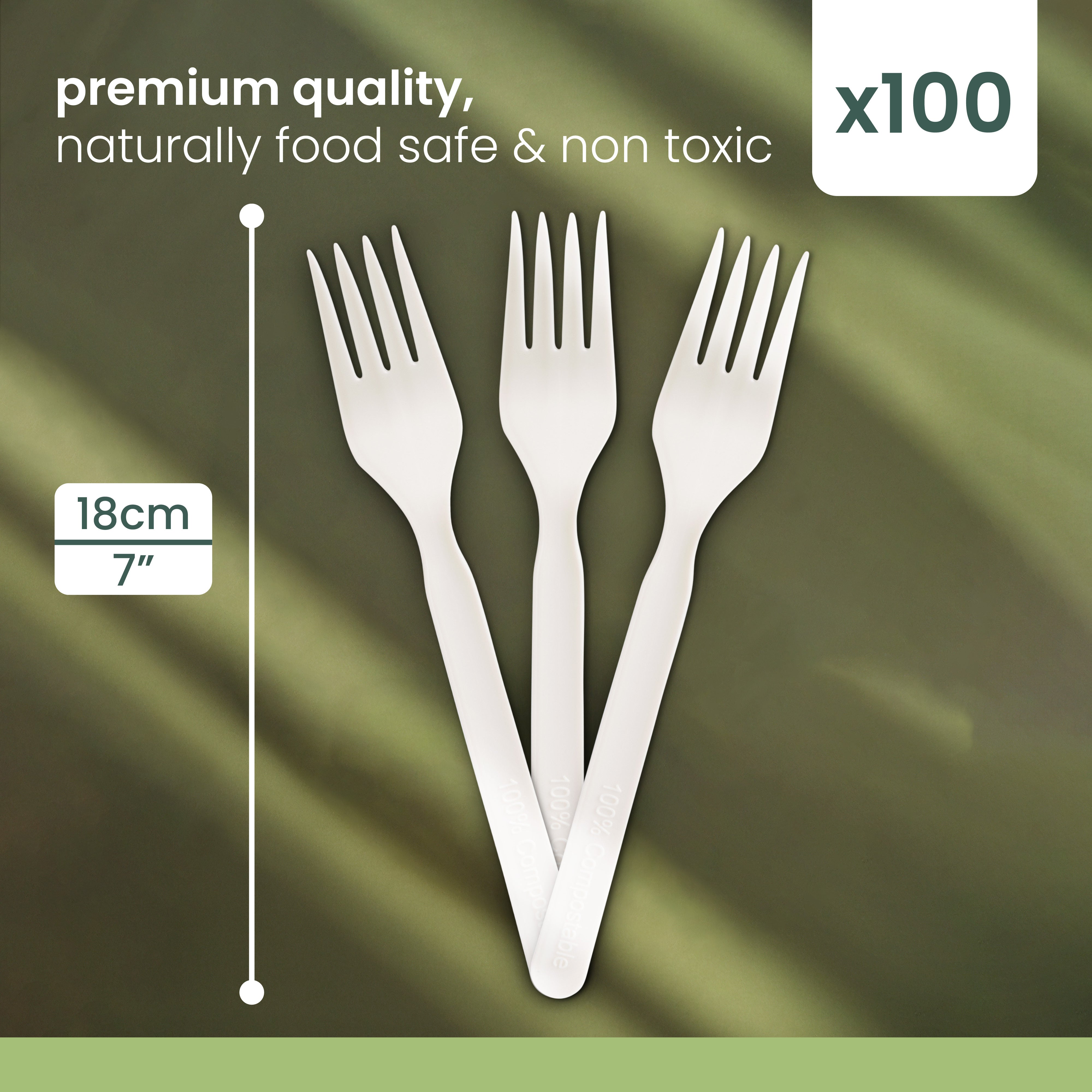 haago PLA Cutlery Forchette monouso 100 pezzi compostabili