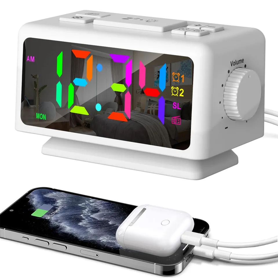 ThreeH radiosveglia RGB orologio bianco doppia sveglia