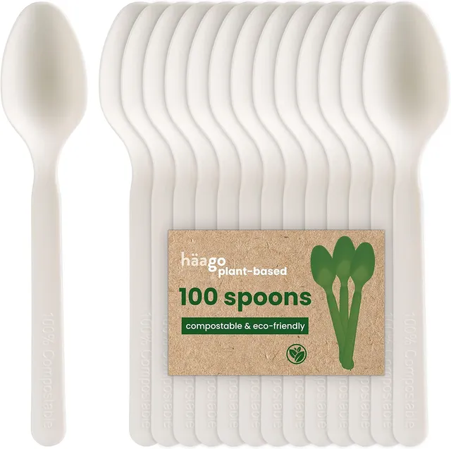 haago PLA Cutlery Cucchiai monouso 100 pezzi compostabili