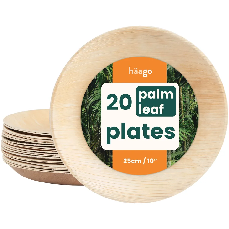haago Palm Leaf Plates Piatti monouso 20 pezzi 25 cm