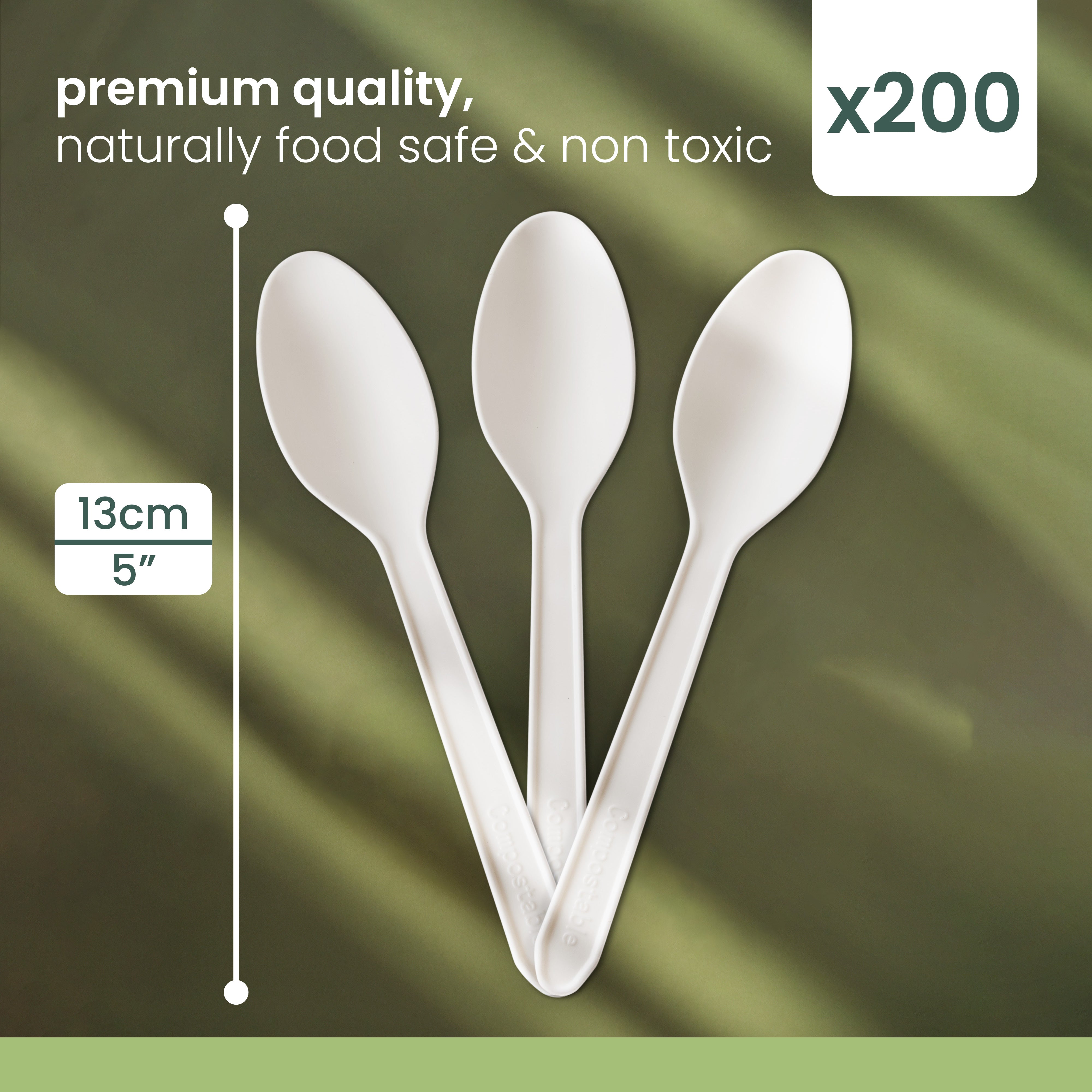 haago PLA Cutlery cucchiaini tè PLA 200 pezzi compostabili