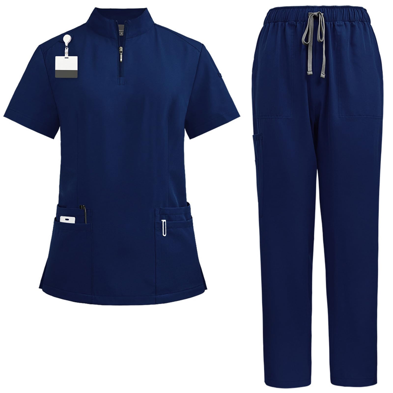 ThreeH divisa medica camice+pantaloni taglia M blu scuro